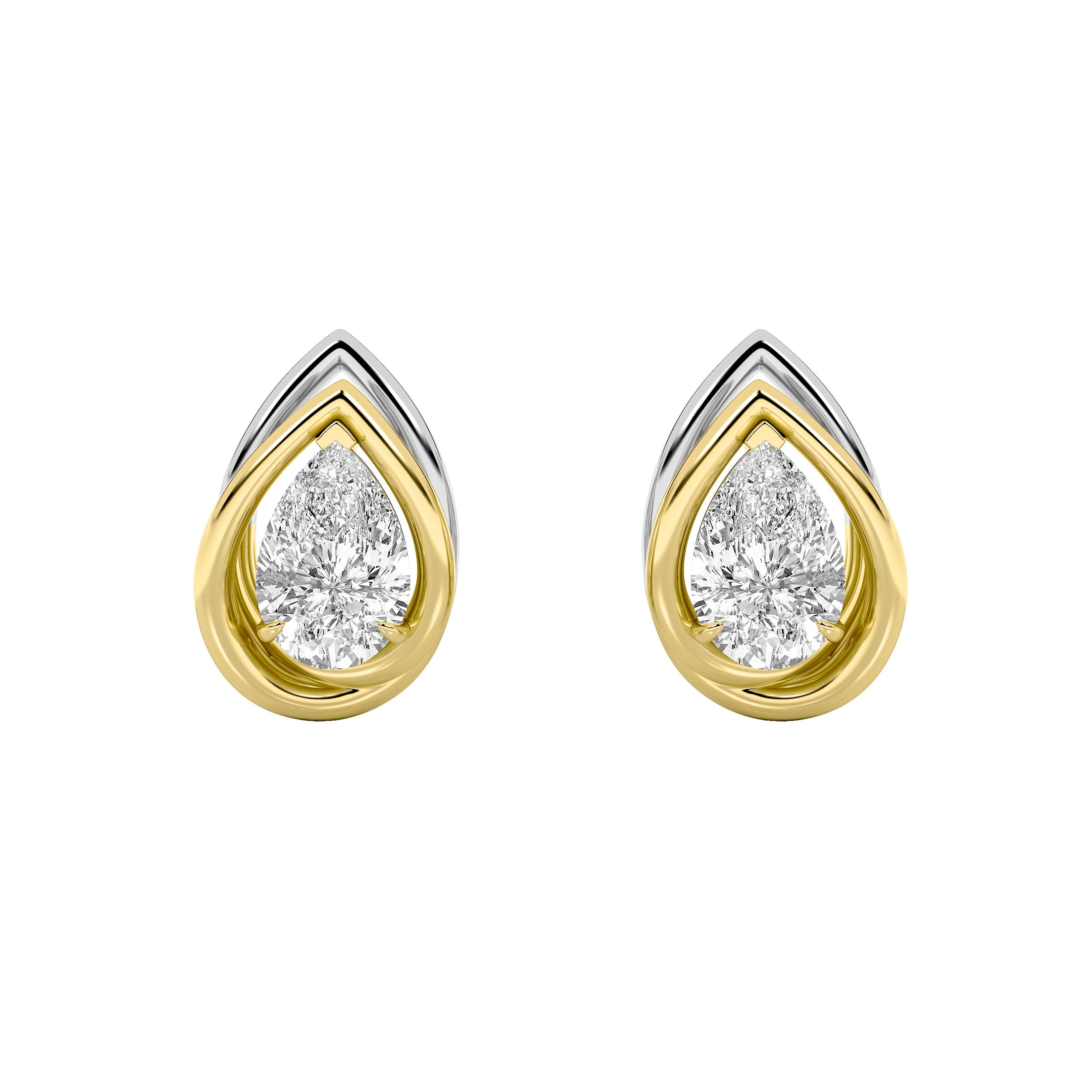 3Cttw Pear Shaped Lab Grown Diamond (G/VS) Knot Earrings in 14K Gold