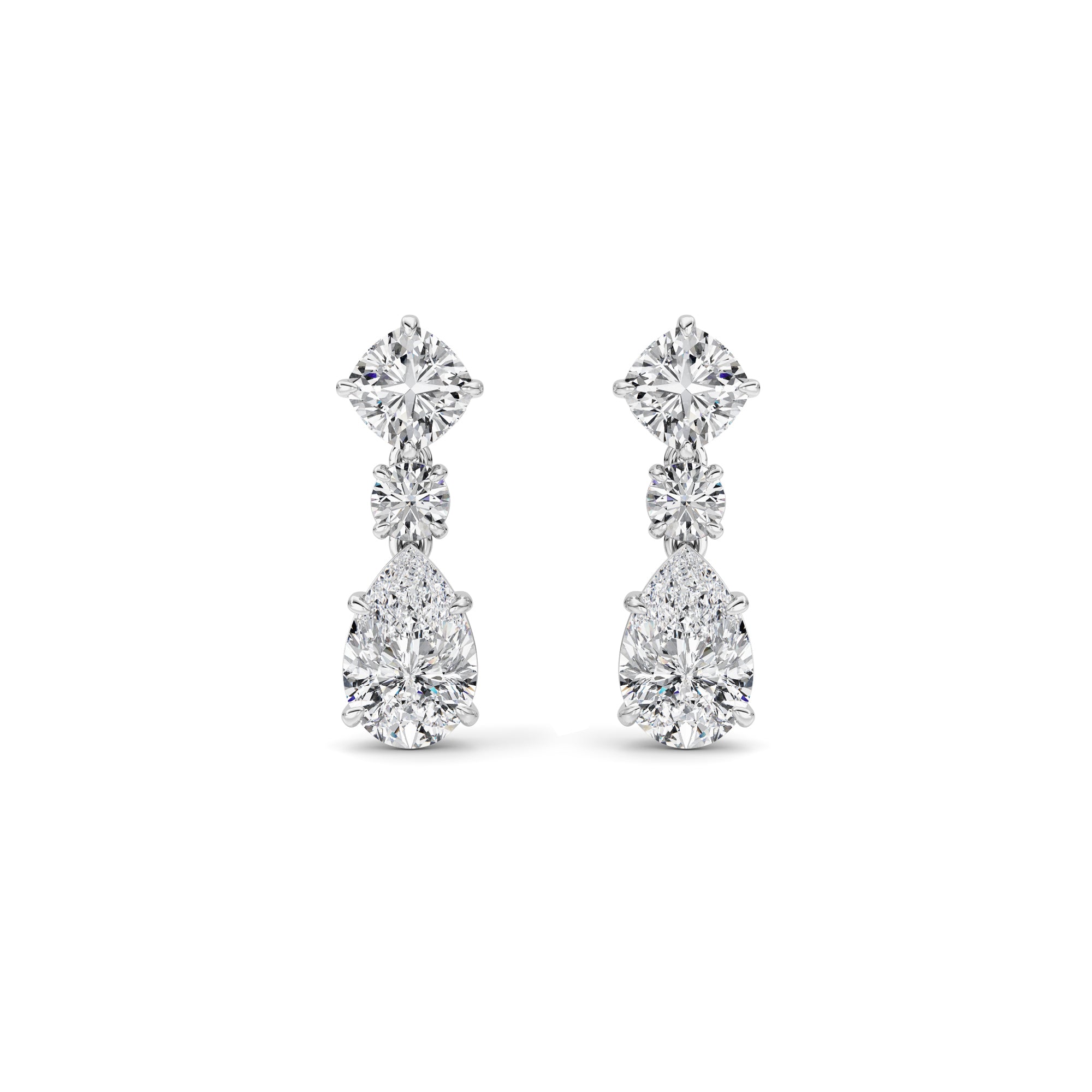 5Cttw Pear Shaped Lab Grown Diamond (F/VS) DangleEarrings in 14K Gold