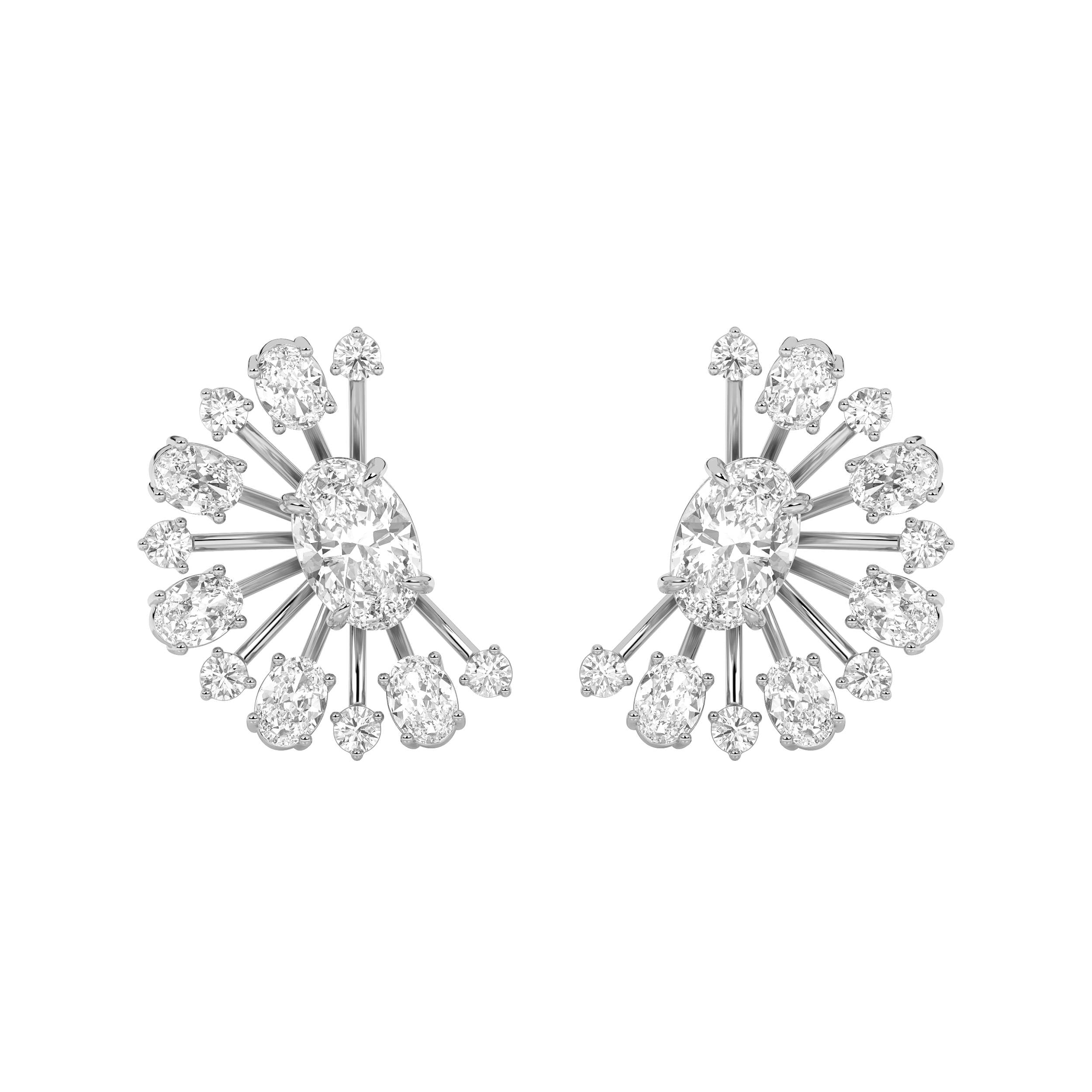4.5Cttw Oval Shaped Lab Grown Diamond (F/VS) Astralis Earrings in 14K Gold