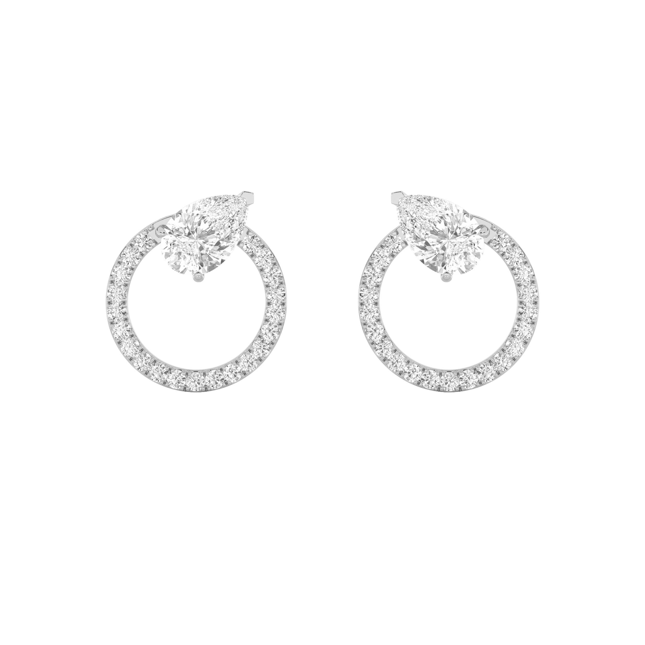 1.5Cttw Pear Shaped Lab Grown Diamond (F/VS) Dangle Fashion Earrings in 14K Gold