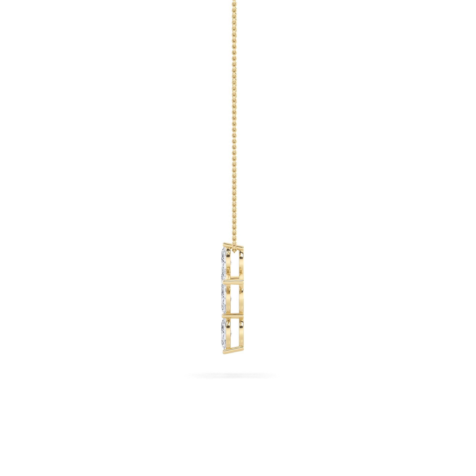 1.5ct Marquise Shaped Lab Grown Diamond (F/VS) Cross Pendant in 14K Yellow Gold