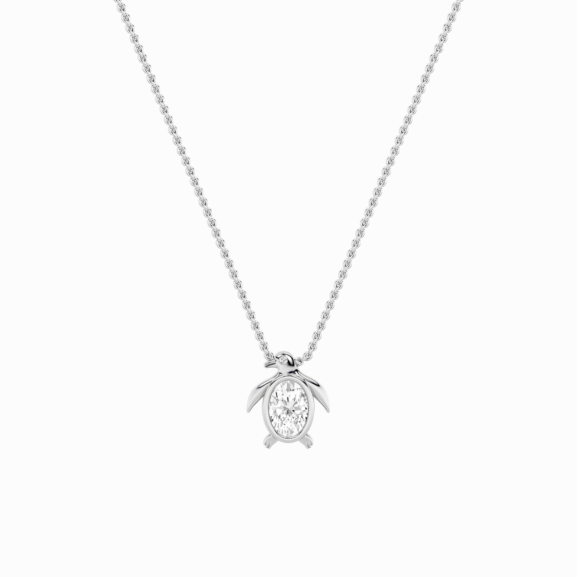 1.0ct Oval Shaped Lab Grown Diamond (F/VS) Pendant in 14K White Gold