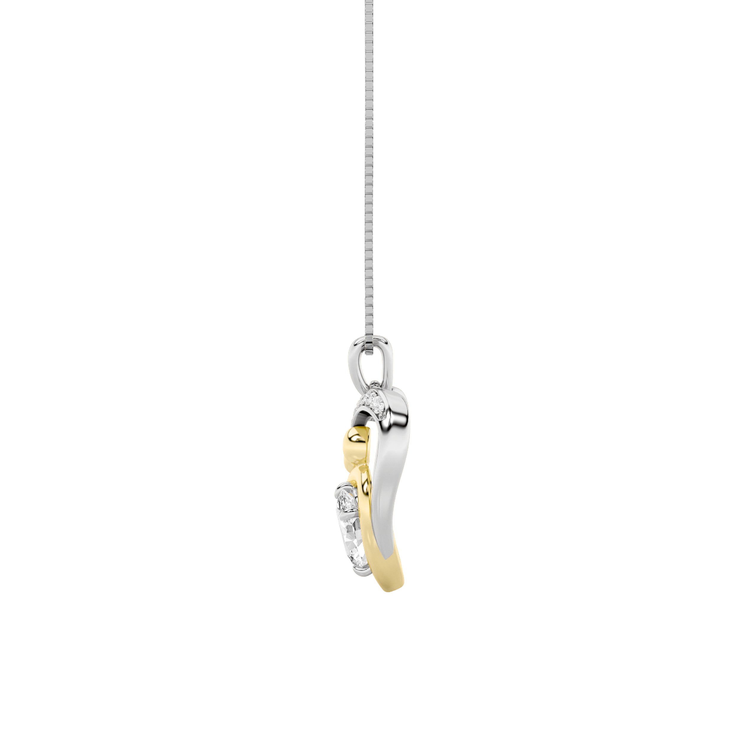 1.0 Ct Oval (F/VS) Lab Grown Diamond Prong 14K Gold Fancy Heart Pendant Necklace