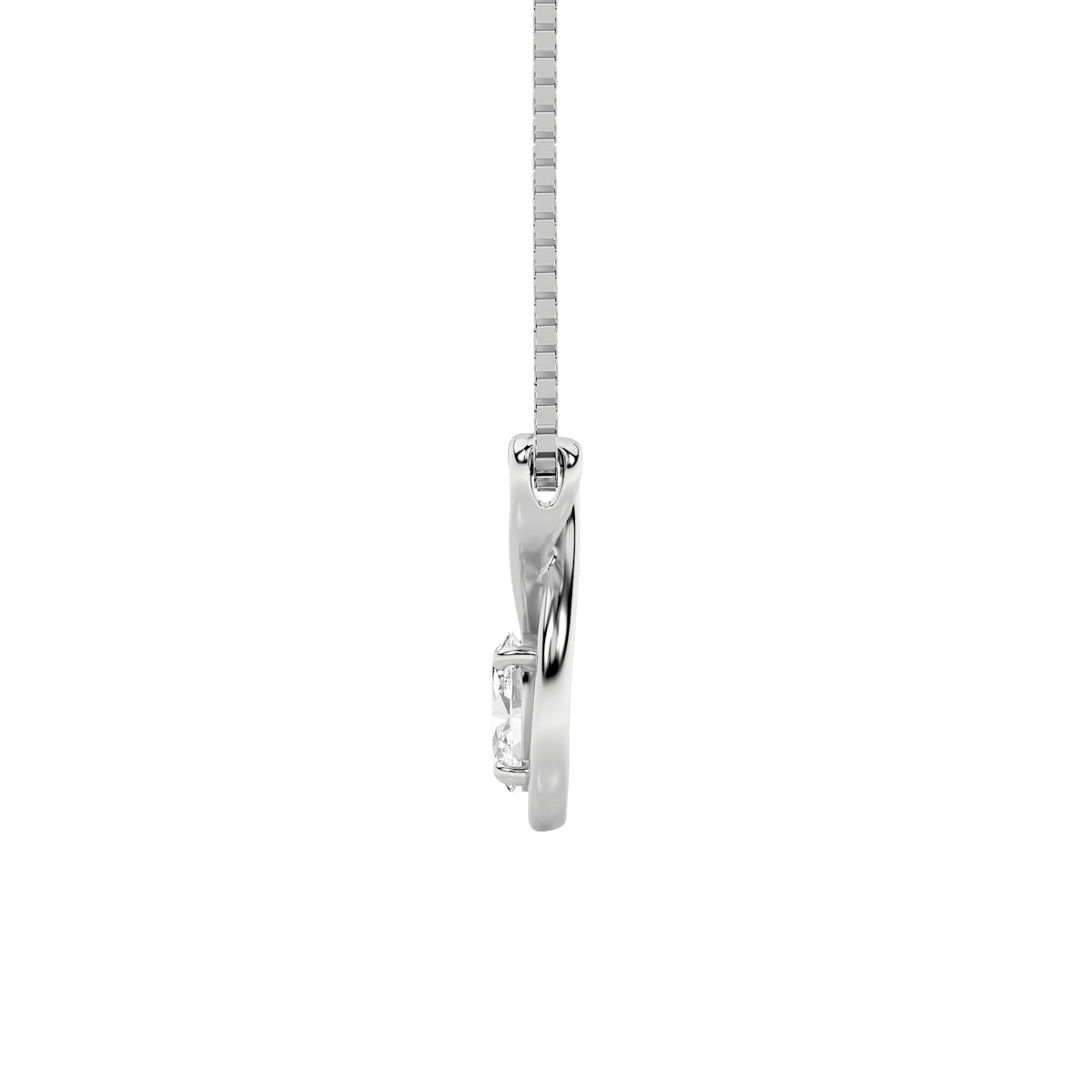 1.0ct Oval Shaped Lab Grown Diamond (F/VS) Fancy Solitaire Pendant in 14K White Gold