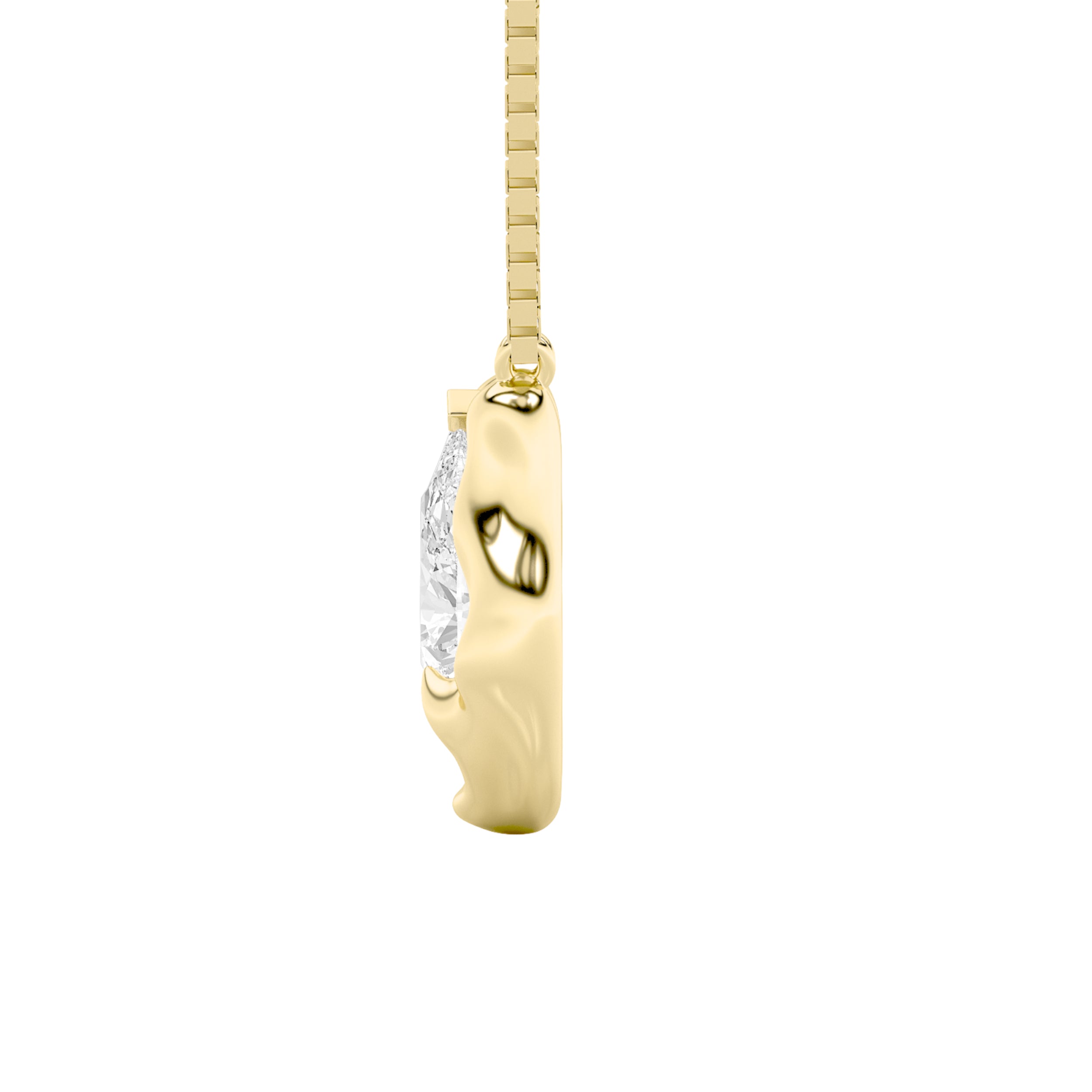 1.0ct Pear Shaped Lab Grown Diamond (F/VS) Necklace in 14K Yellow Gold