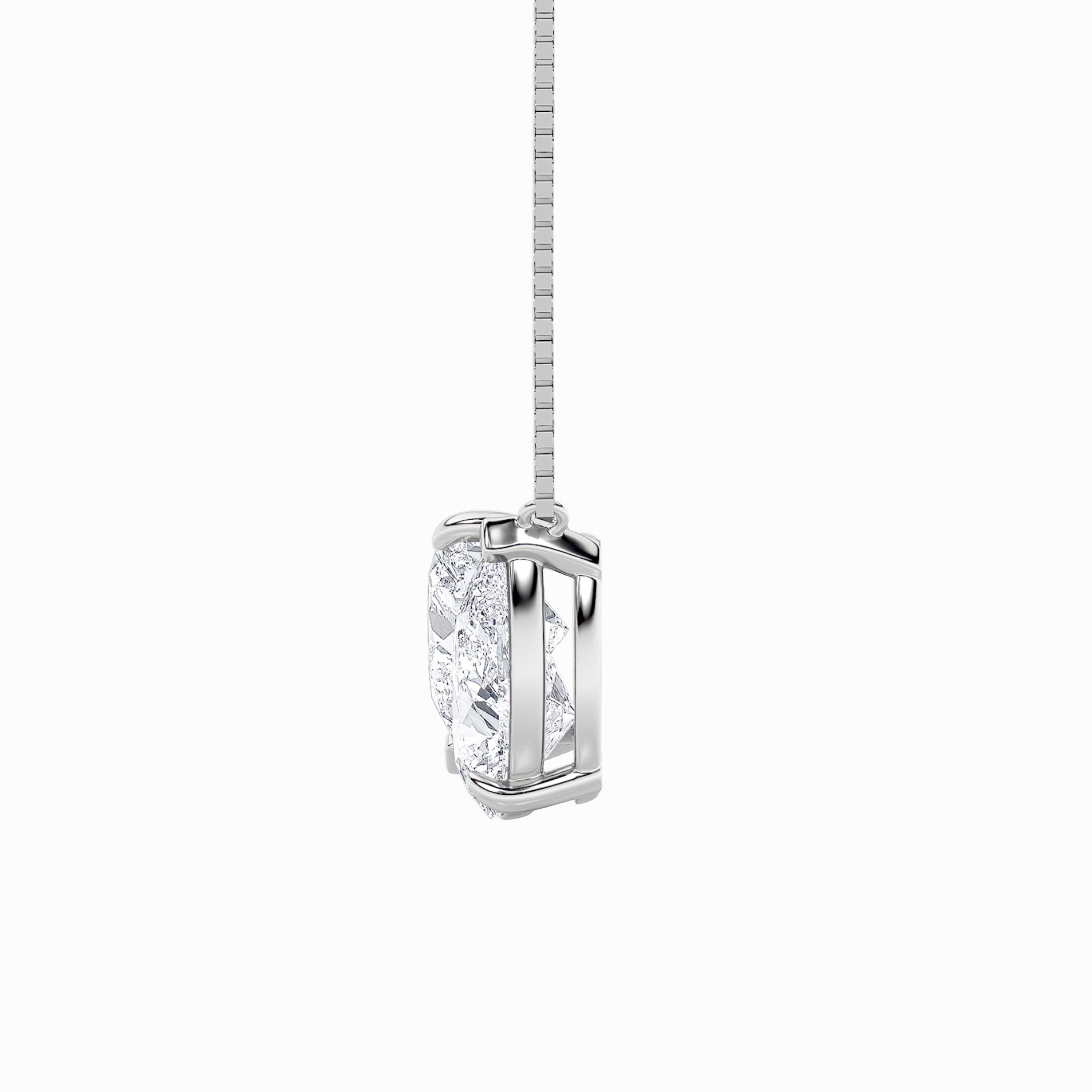 2.0ct Pear Shaped Lab Grown Diamond (F/VS) Heart Shaped Necklace in 14K White Gold