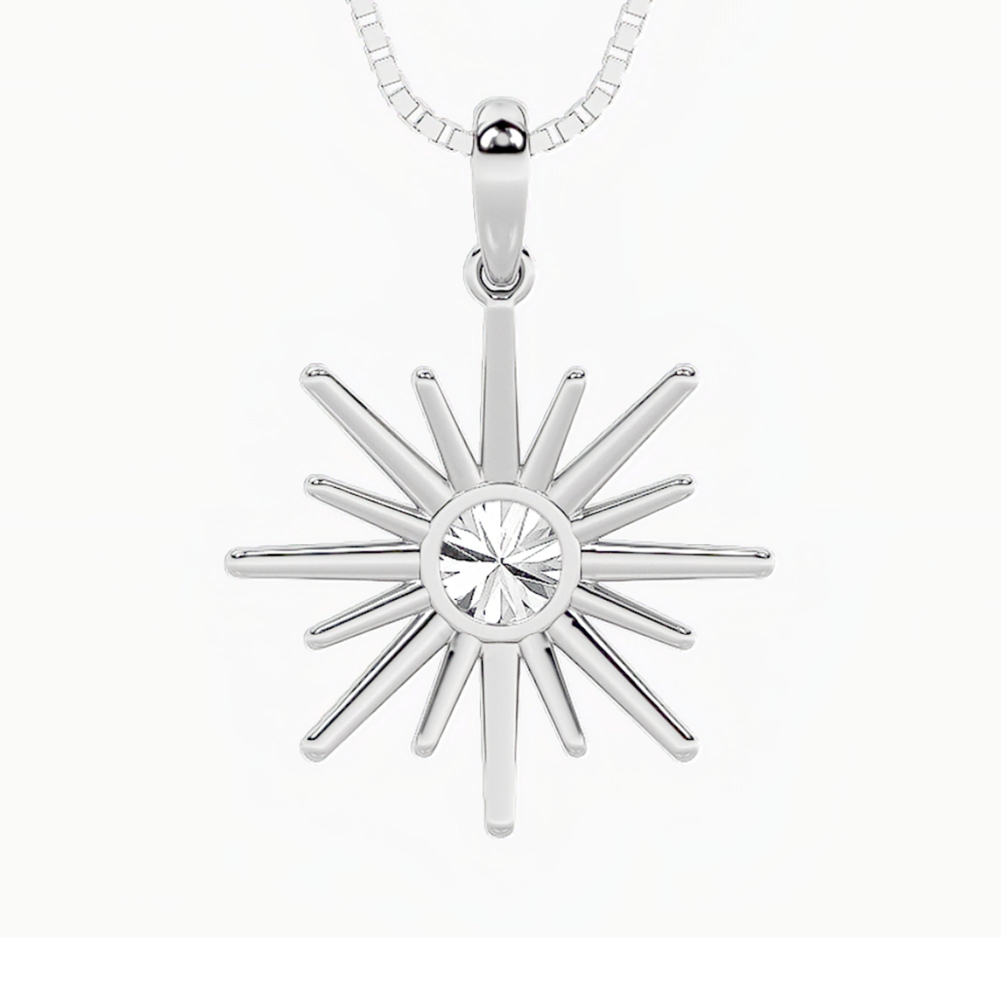 1.5ct Round Shaped Lab Grown Diamond (F/VS) Astralis Pendant in 14K White Gold