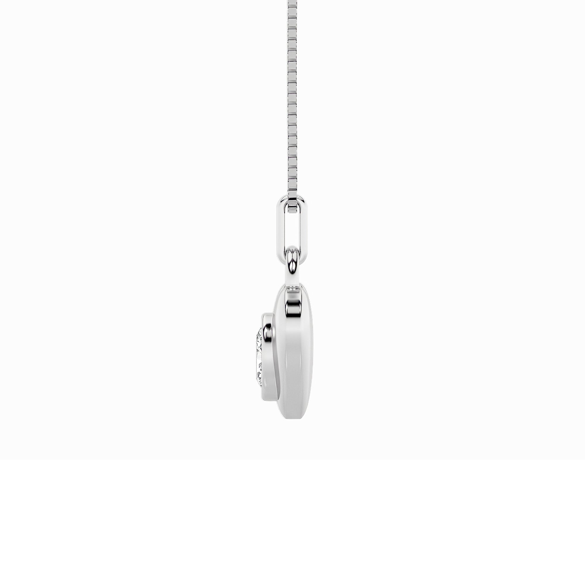 1.0ct Oval Shaped Lab Grown Diamond (F/VS) Heart Pendant in 14K White Gold