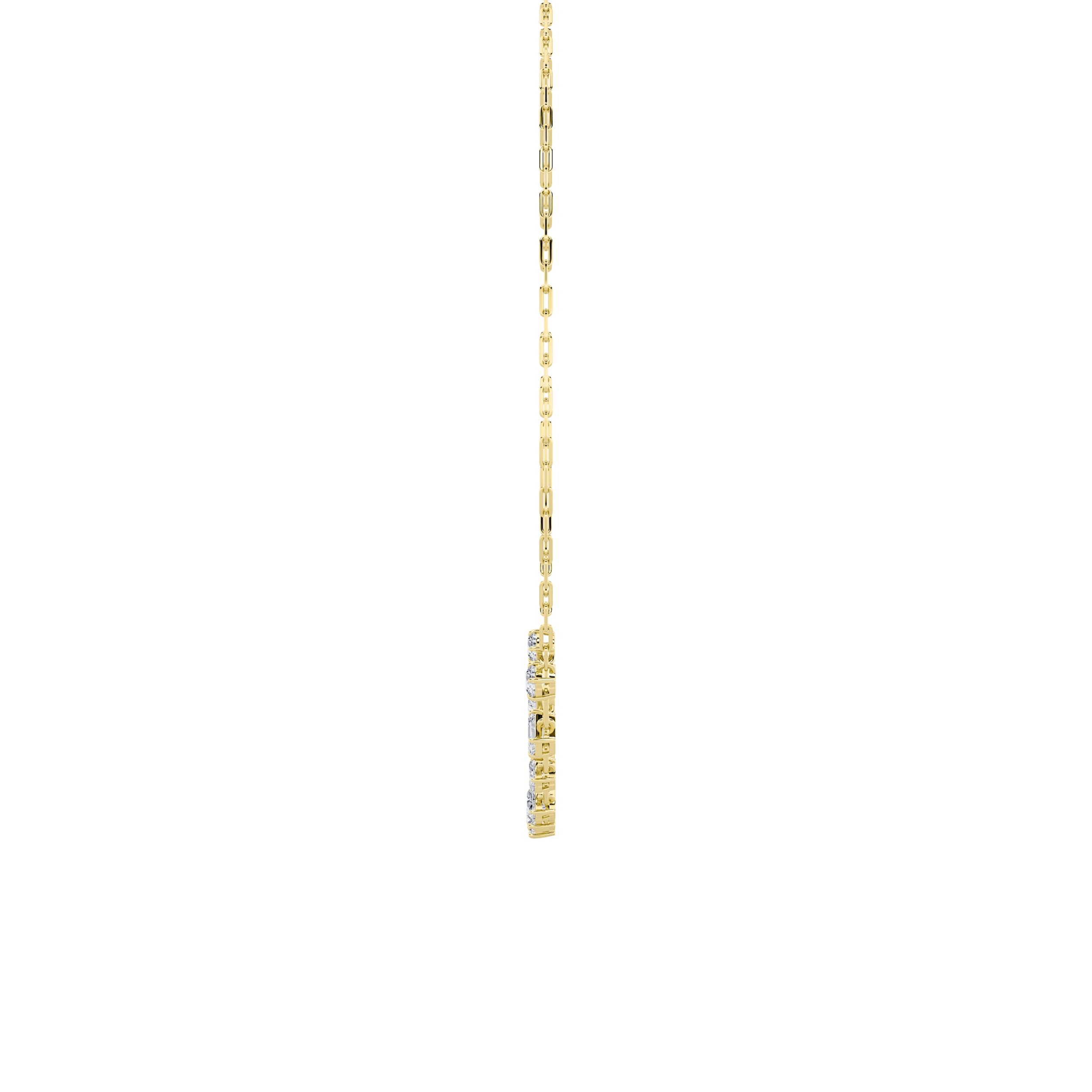 4.0ct "4Cttw Emerald, Pear, Oval and Round Shaped Lab Grown Diamond (F/VS) Station Necklace in 14K Yellow Gold"