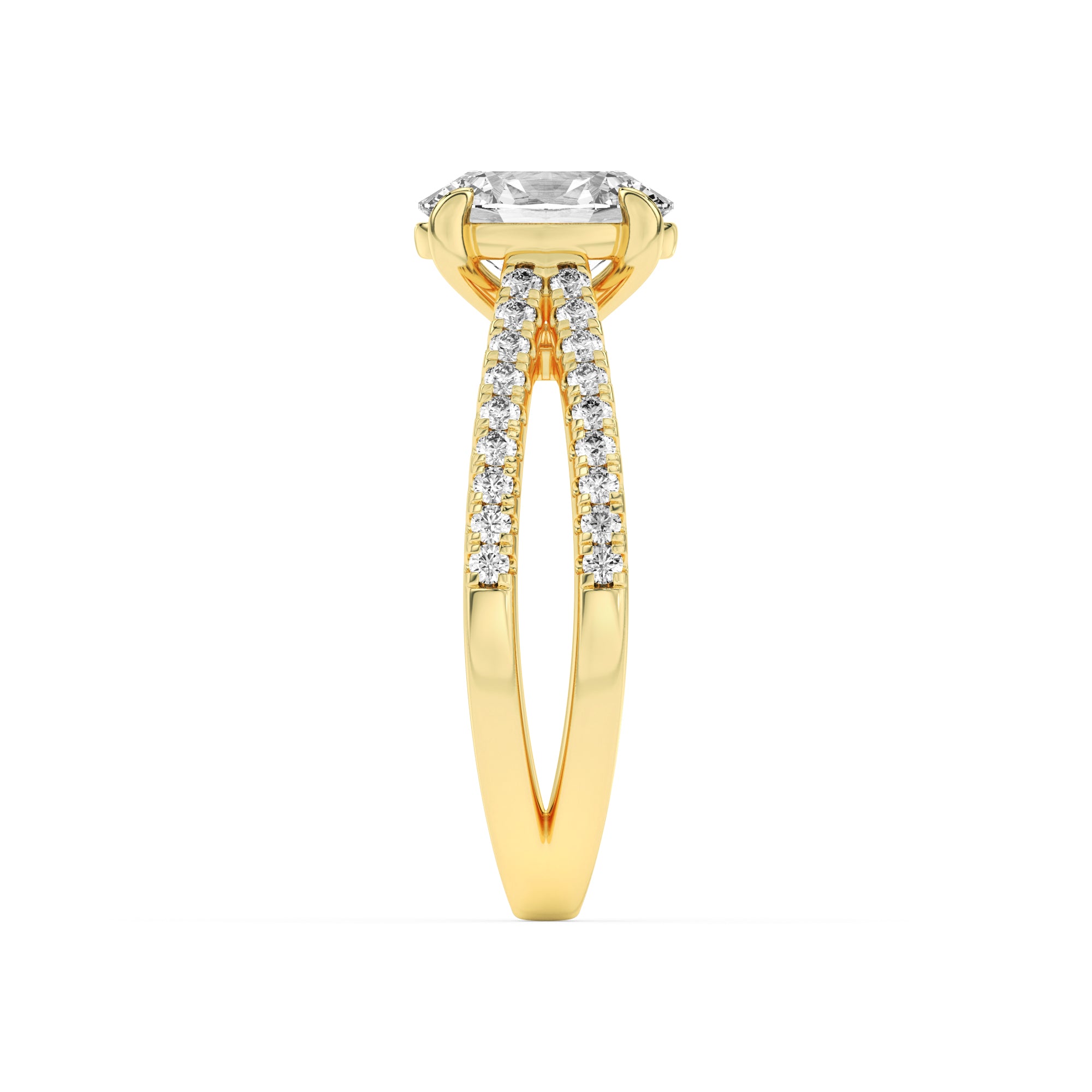 2Cttw Oval Shaped Lab Grown Diamond (F/VS) Cross Shank Accented Engagement Ring in 14K Gold