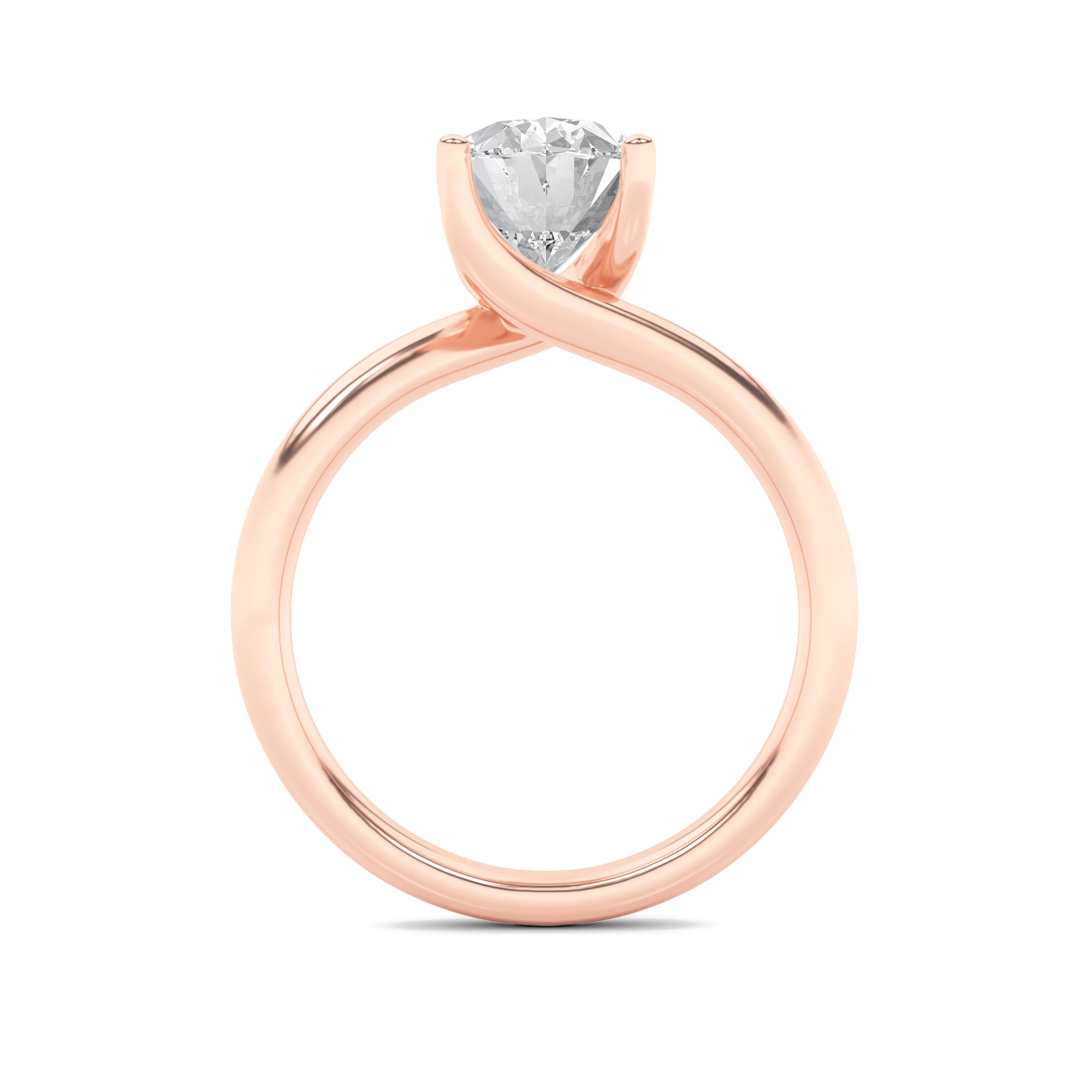 2Cttw Oval Shaped Lab Grown Diamond (F/VS) BypassShank Engagement Ring in 14K Gold
