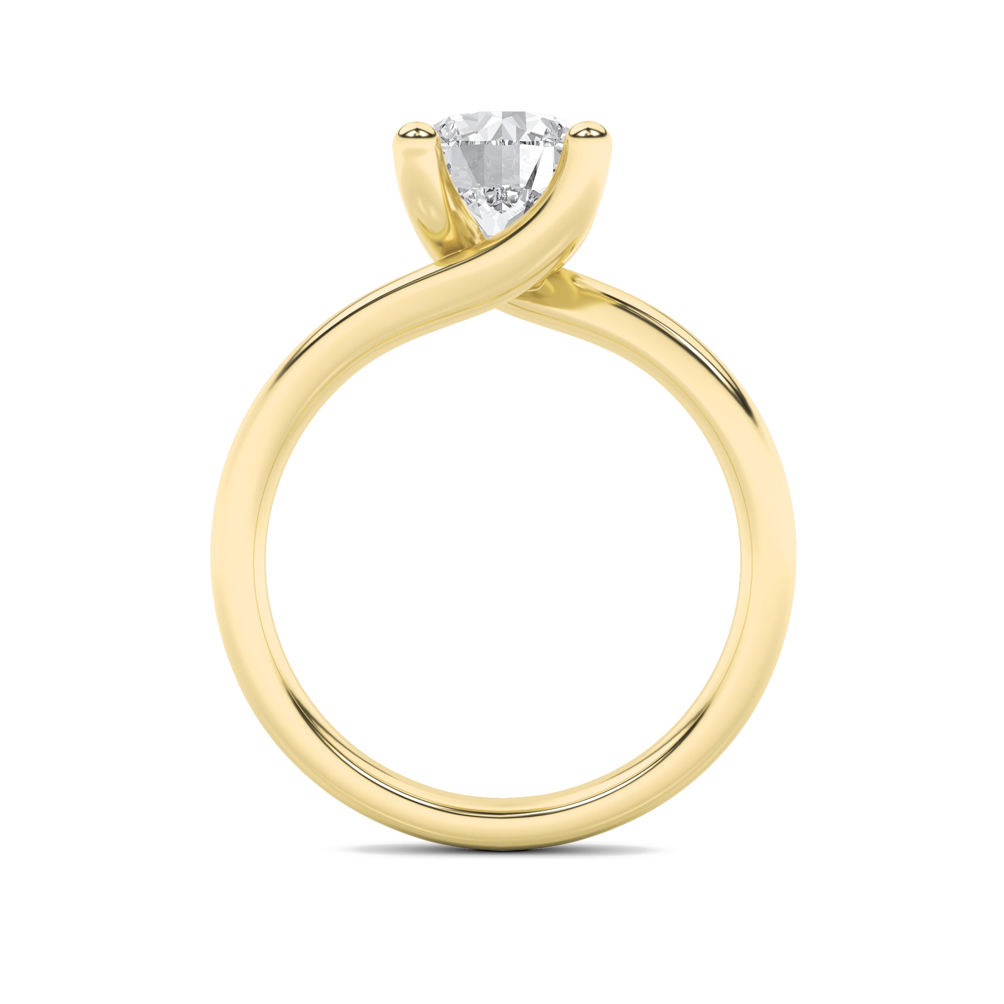 3Cttw Round Shaped Lab Grown Diamond (F/VS) BypassShank Engagement Ring in 14K Gold