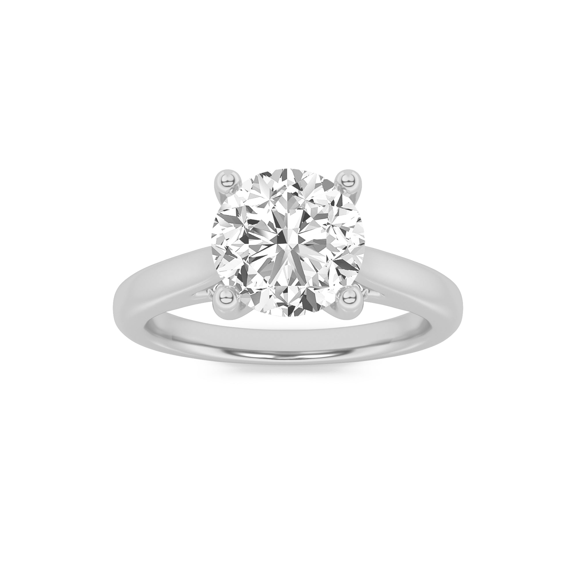 1Cttw Round Shaped Lab Grown Diamond (F/VS) Accented Enagement Ring in 14K Gold