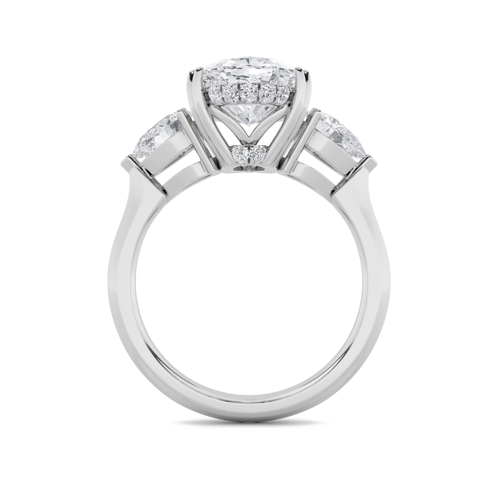 6.5Cttw Oval Shaped Lab Grown Diamond (F/VS) BoldStatement Accented Ring in 14K Gold