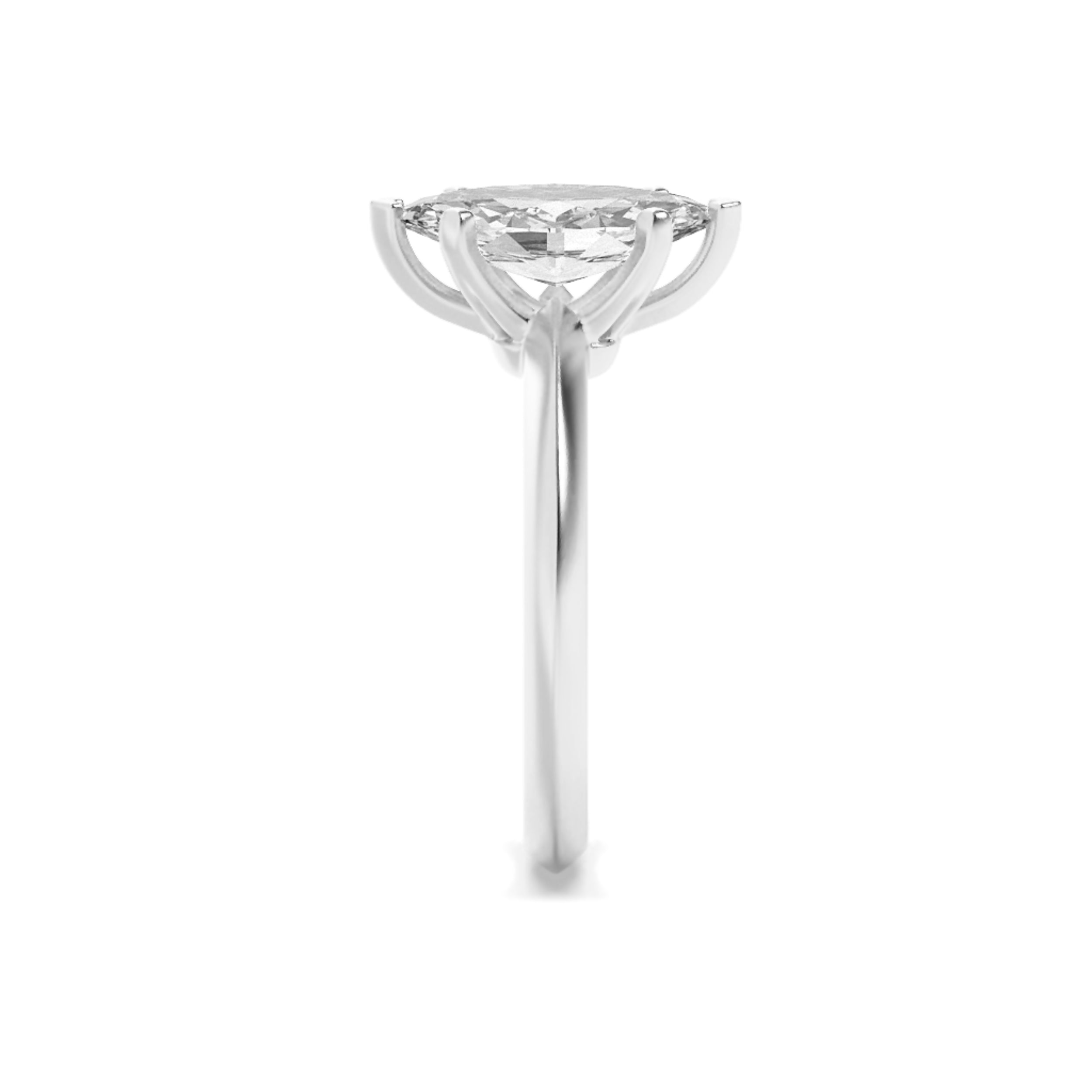 2.5Cttw Marquise Shaped Lab Grown Diamond (F/VS) Knife Edge Shank Solitaire Engagement Ring in 14K Gold