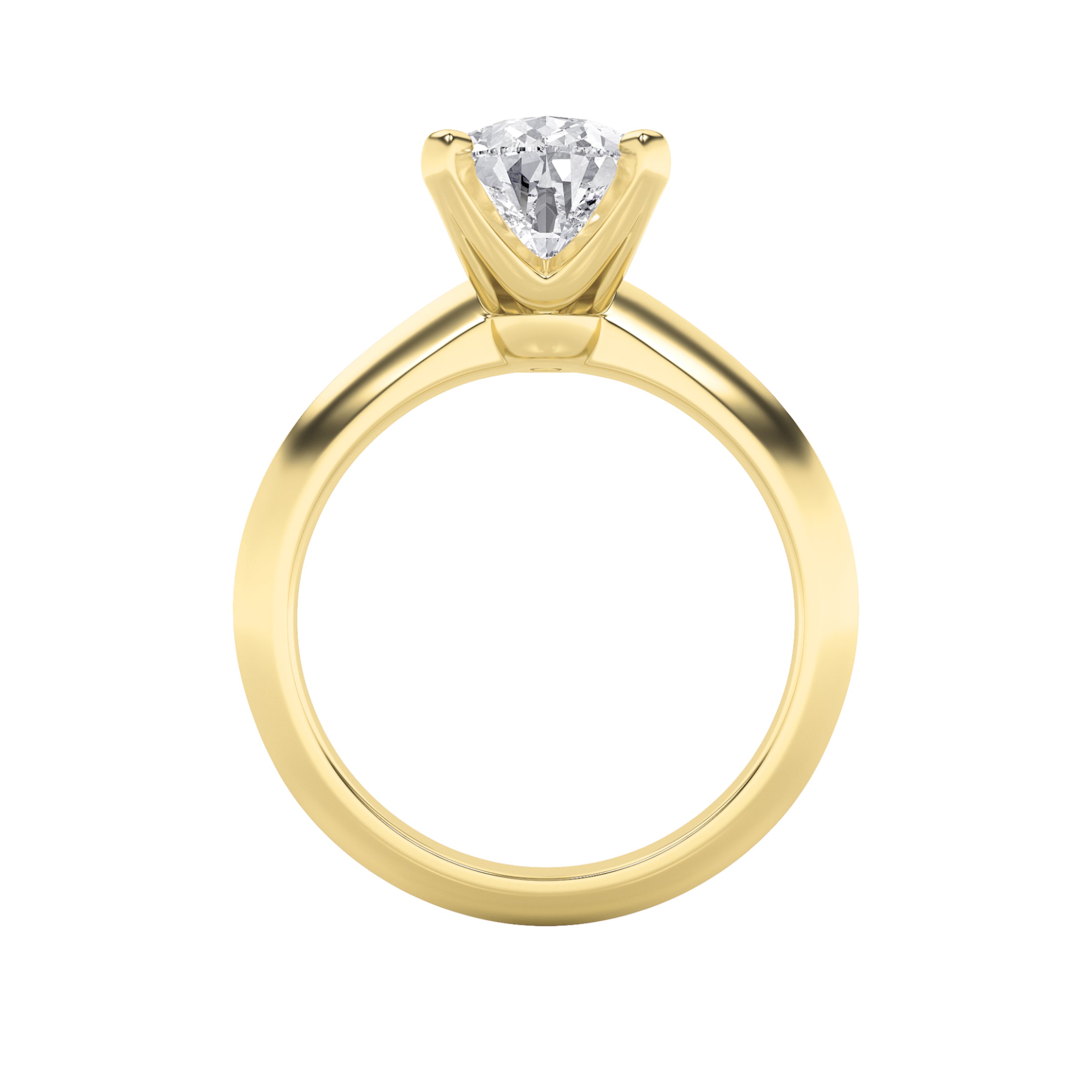 2Cttw Pear Shaped Lab Grown Diamond (F/VS) Knife Edge Shank Solitaire Engagement Ring in 14K Gold