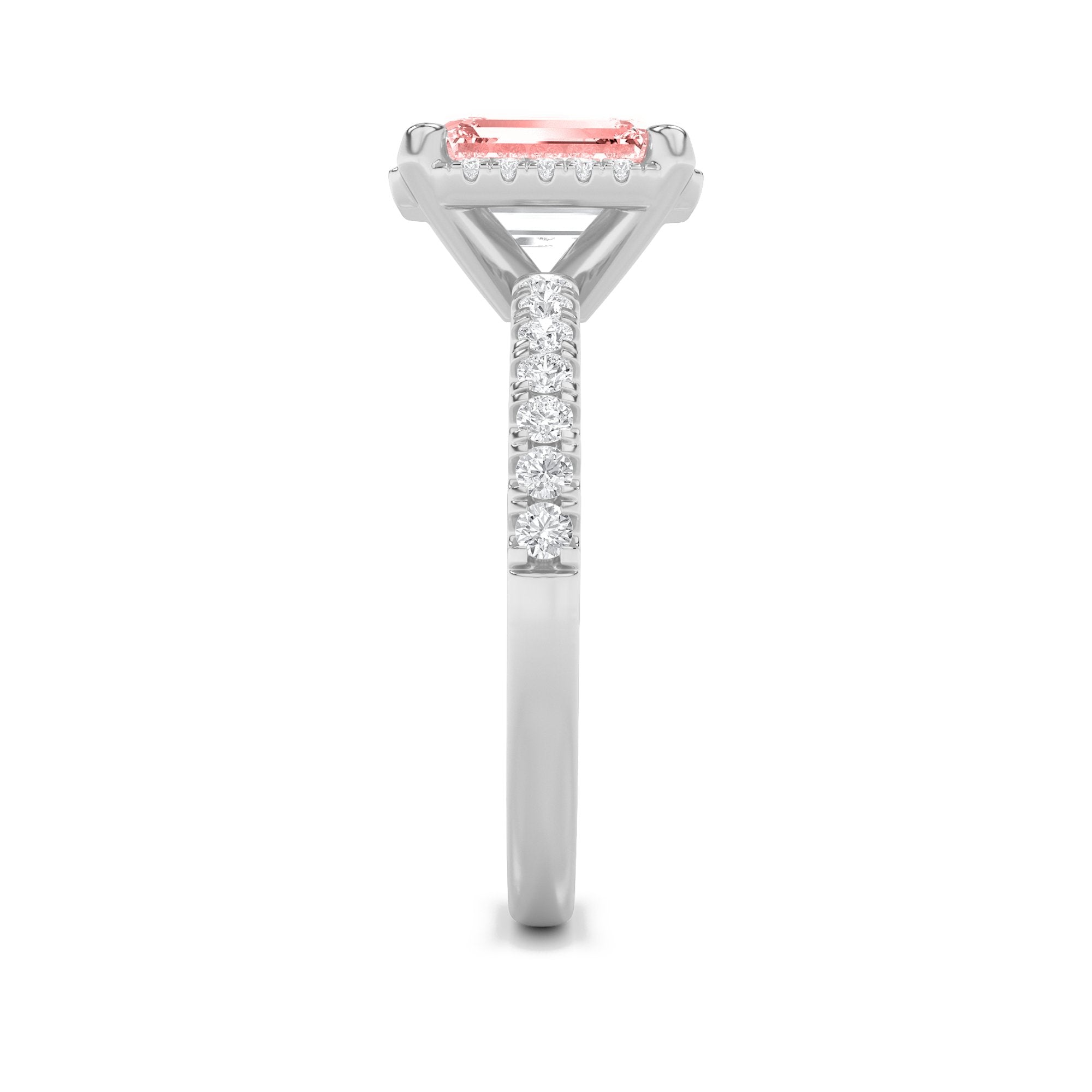 2Cttw Radiant Shaped Lab Grown Diamond (F/VS) HaloAccented Engagement Ring in 14K Gold