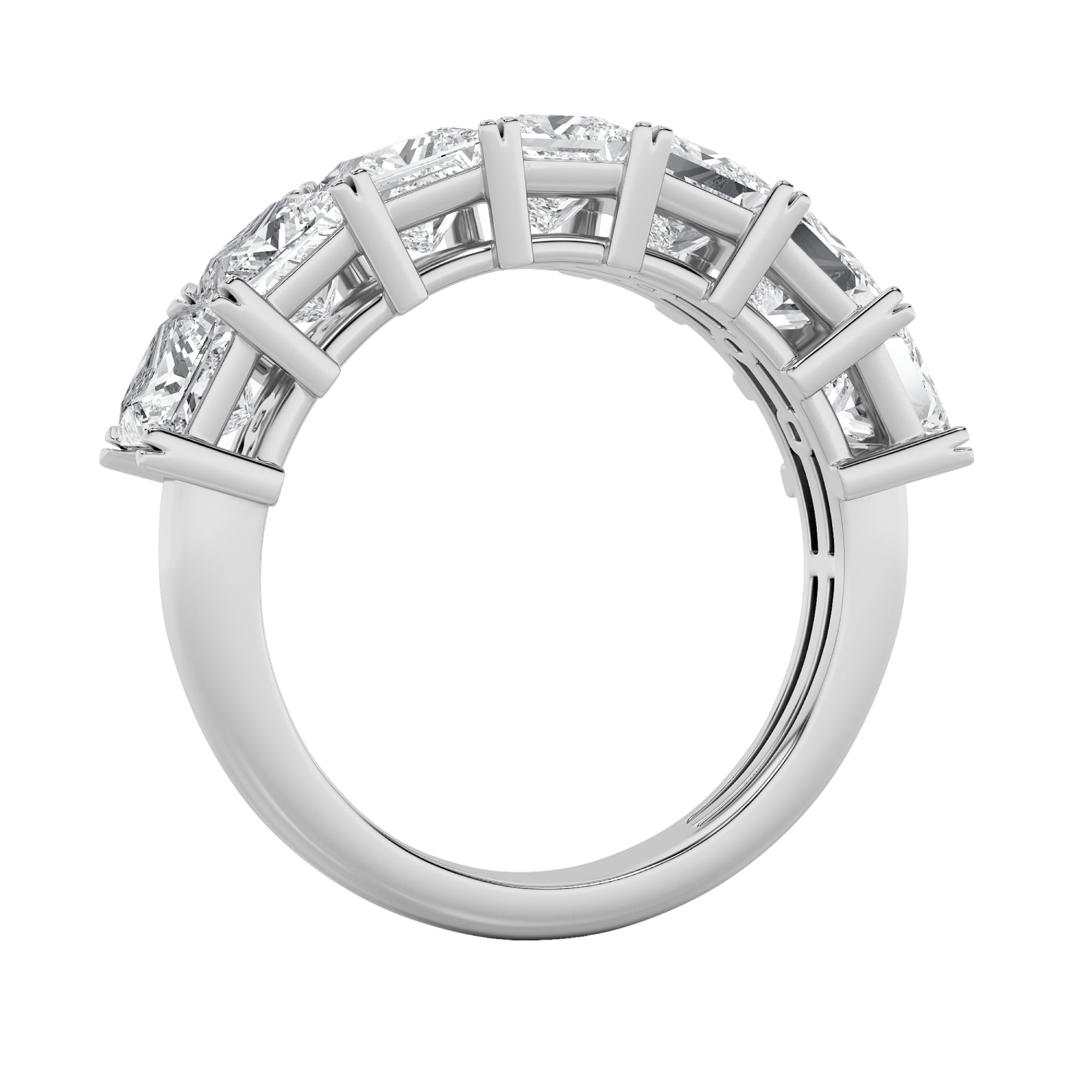 2Cttw Princess Shaped Lab Grown Diamond (F/VS) Seven Stone Band Ring in 14K Gold