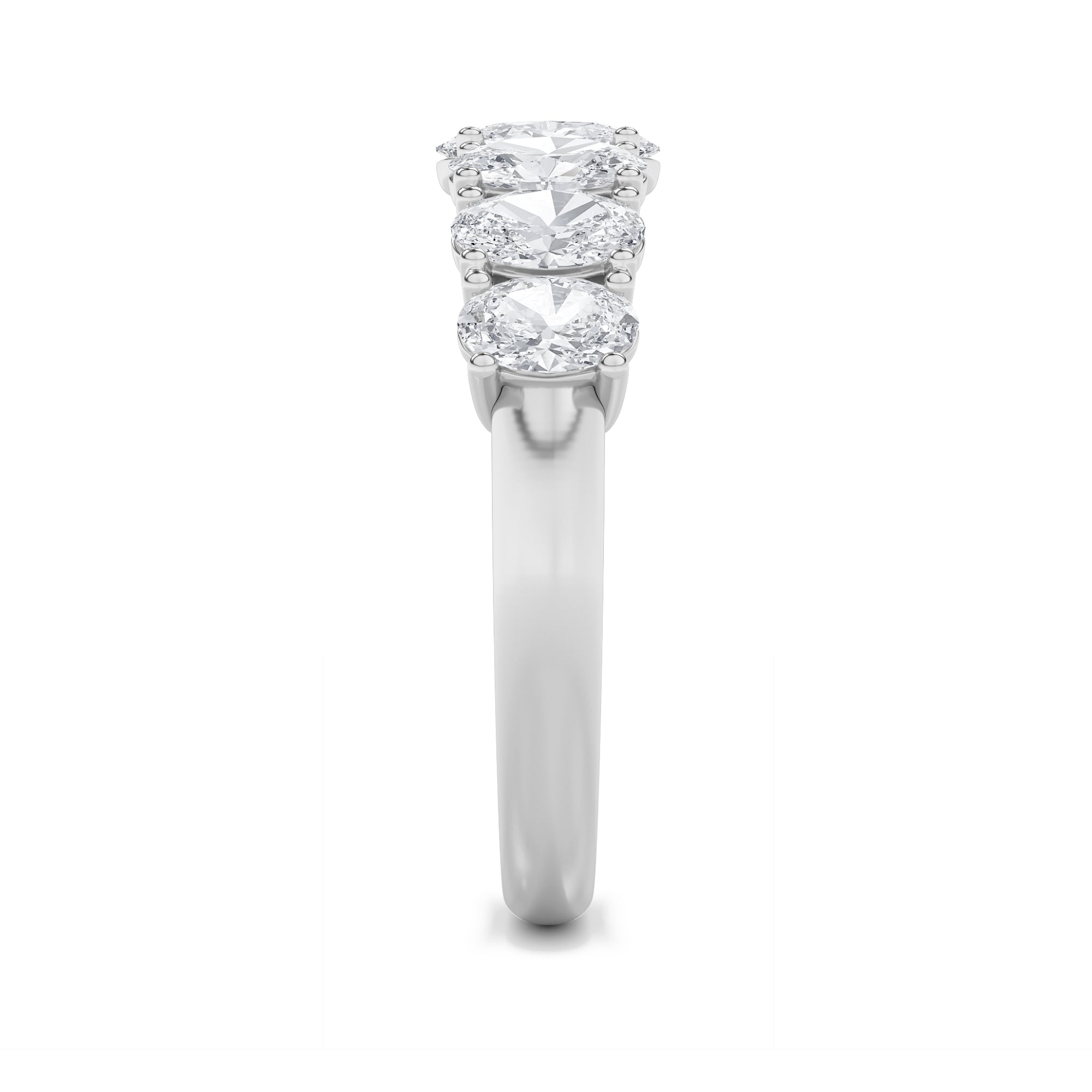 2Cttw Oval Shaped Lab Grown Diamond (F/VS) Seven Stone Band Ring in 14K Gold