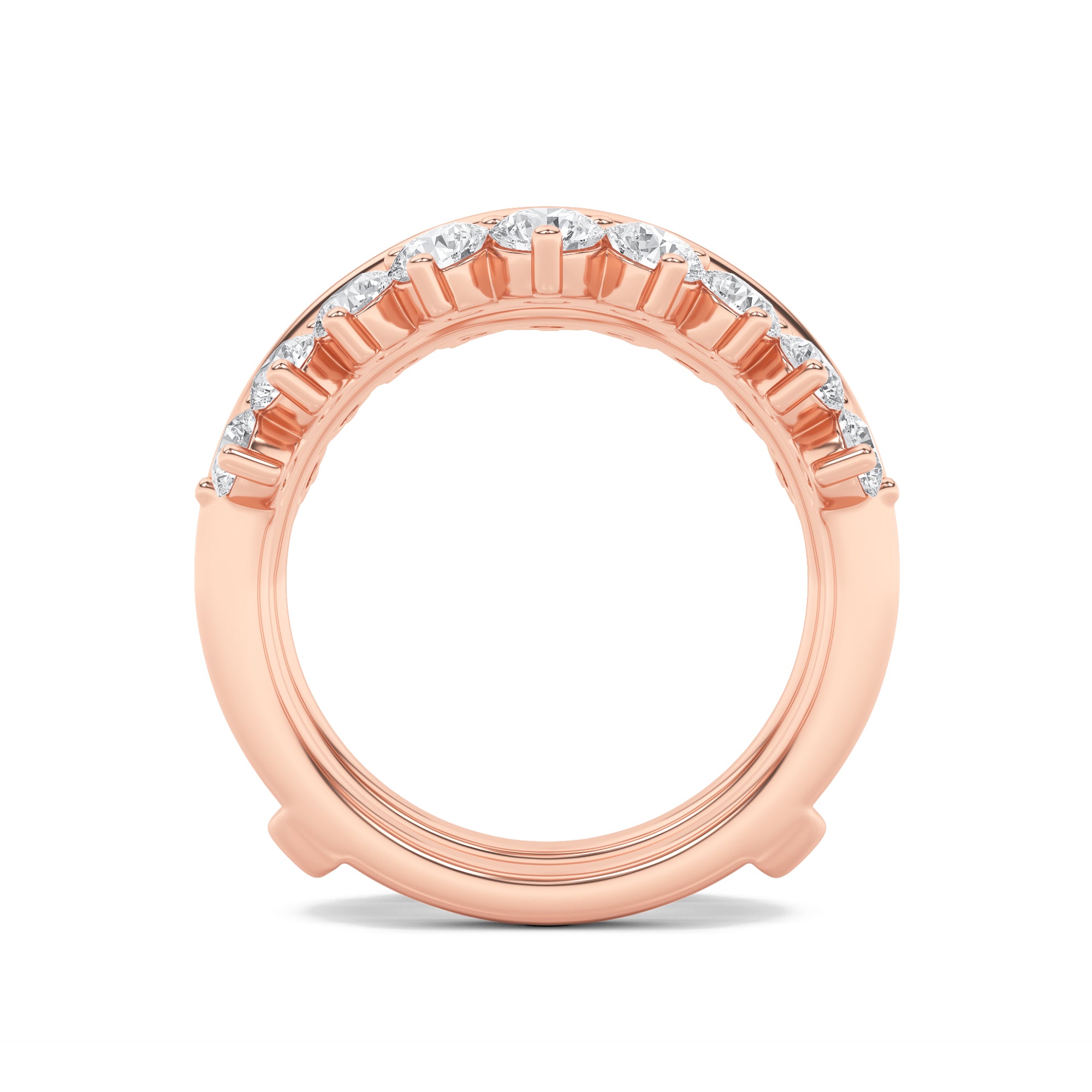 2Cttw Round Shaped Lab Grown Diamond (F/VS) InsertJacket Ring in 14K Gold