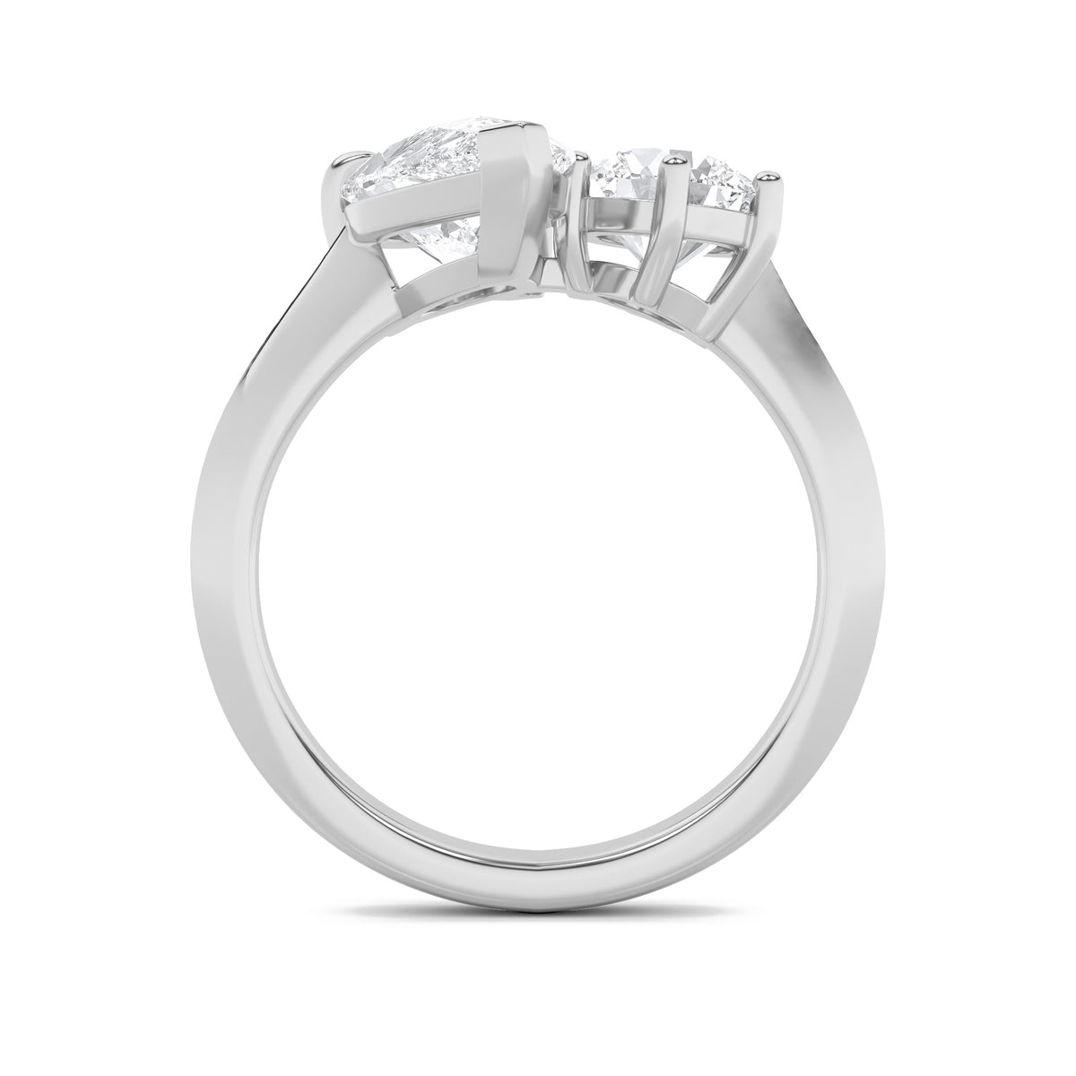 3Cttw Pear Shaped Lab Grown Diamond (F/VS) Toi etMoi Engagement Ring in 14K Gold