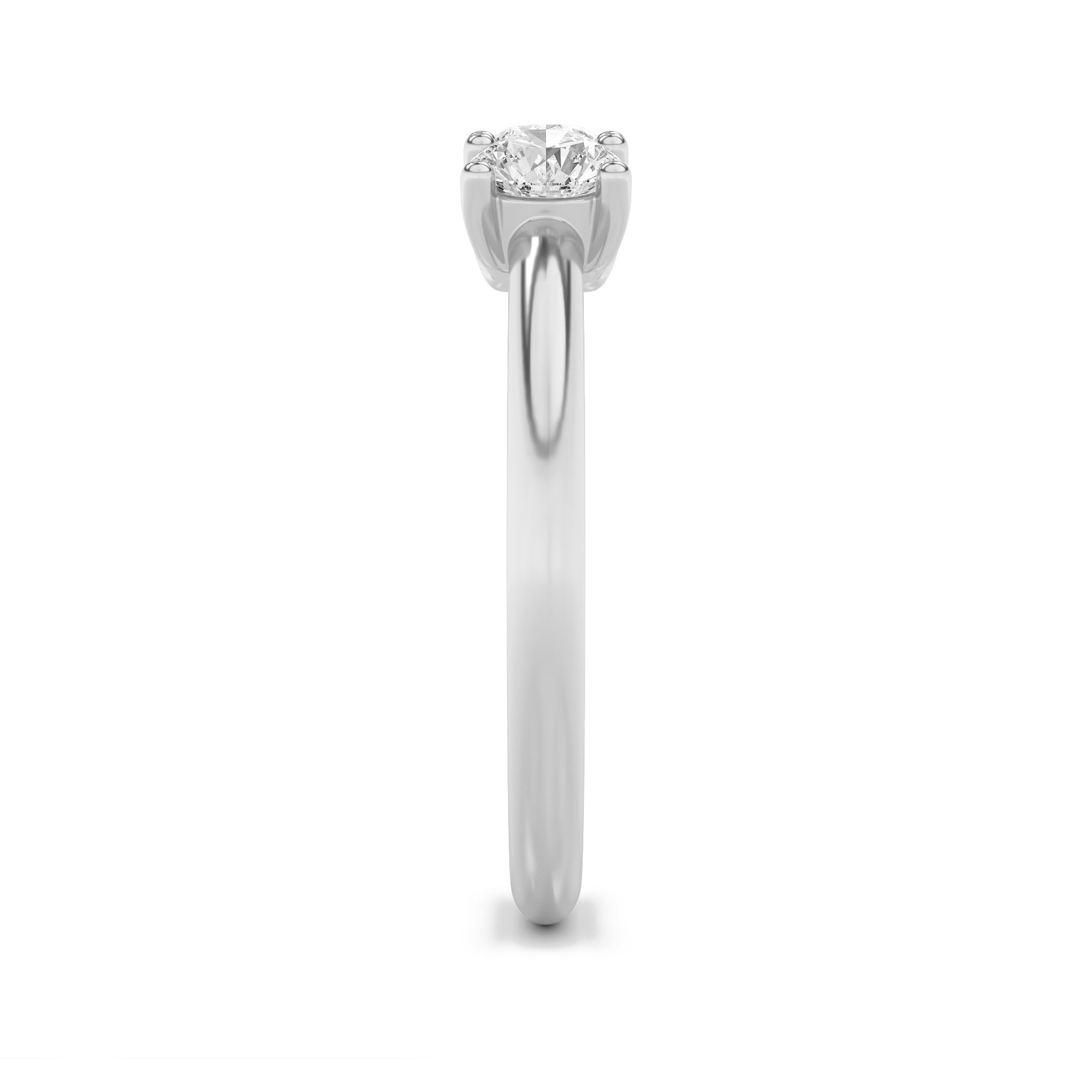 0.75Cttw Round Shaped Lab Grown Diamond (F/VS) Three Stone Band Ring in 14K Gold