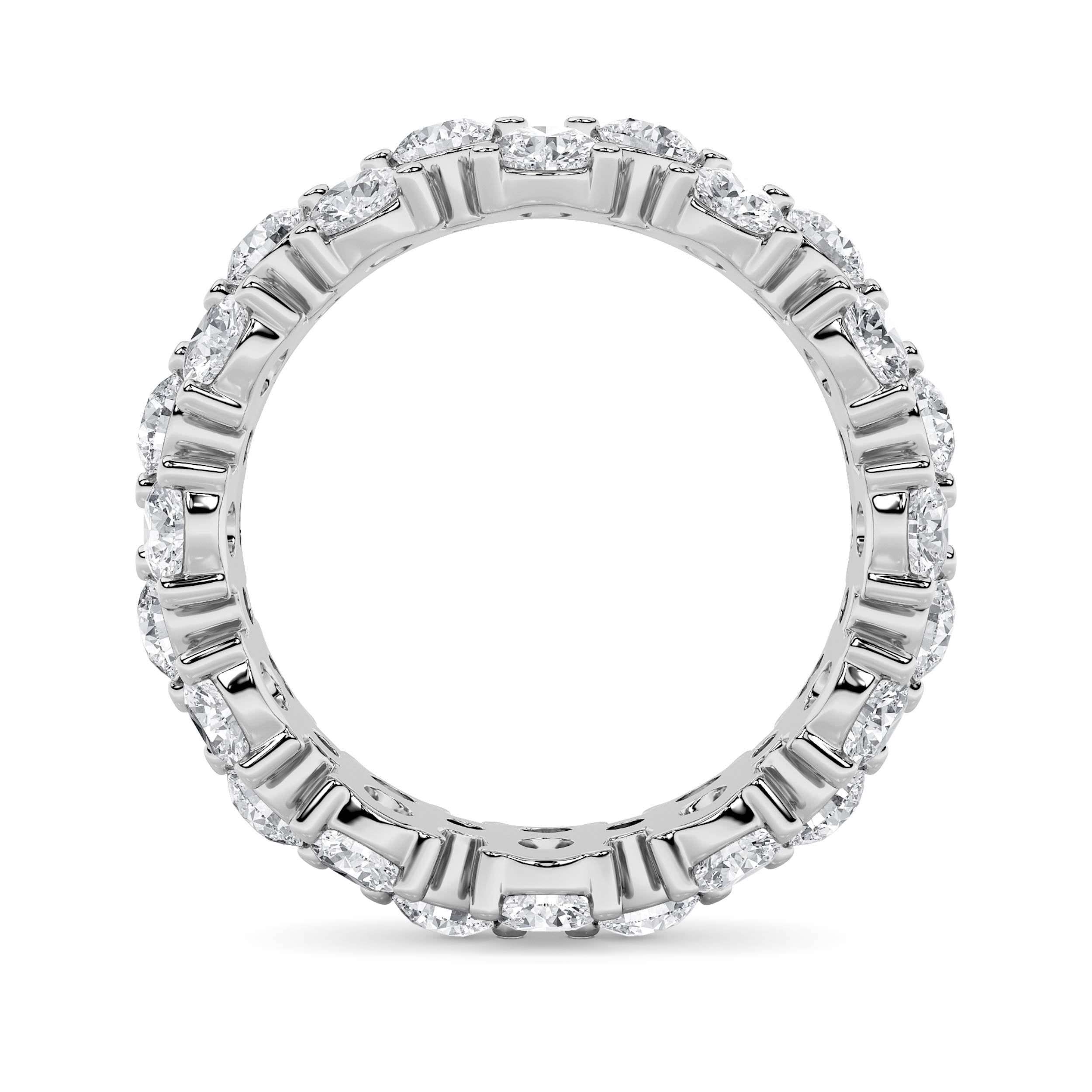 5Cttw Round Shaped Lab Grown Diamond (F/VS) Eternity Band Ring in 14K Gold
