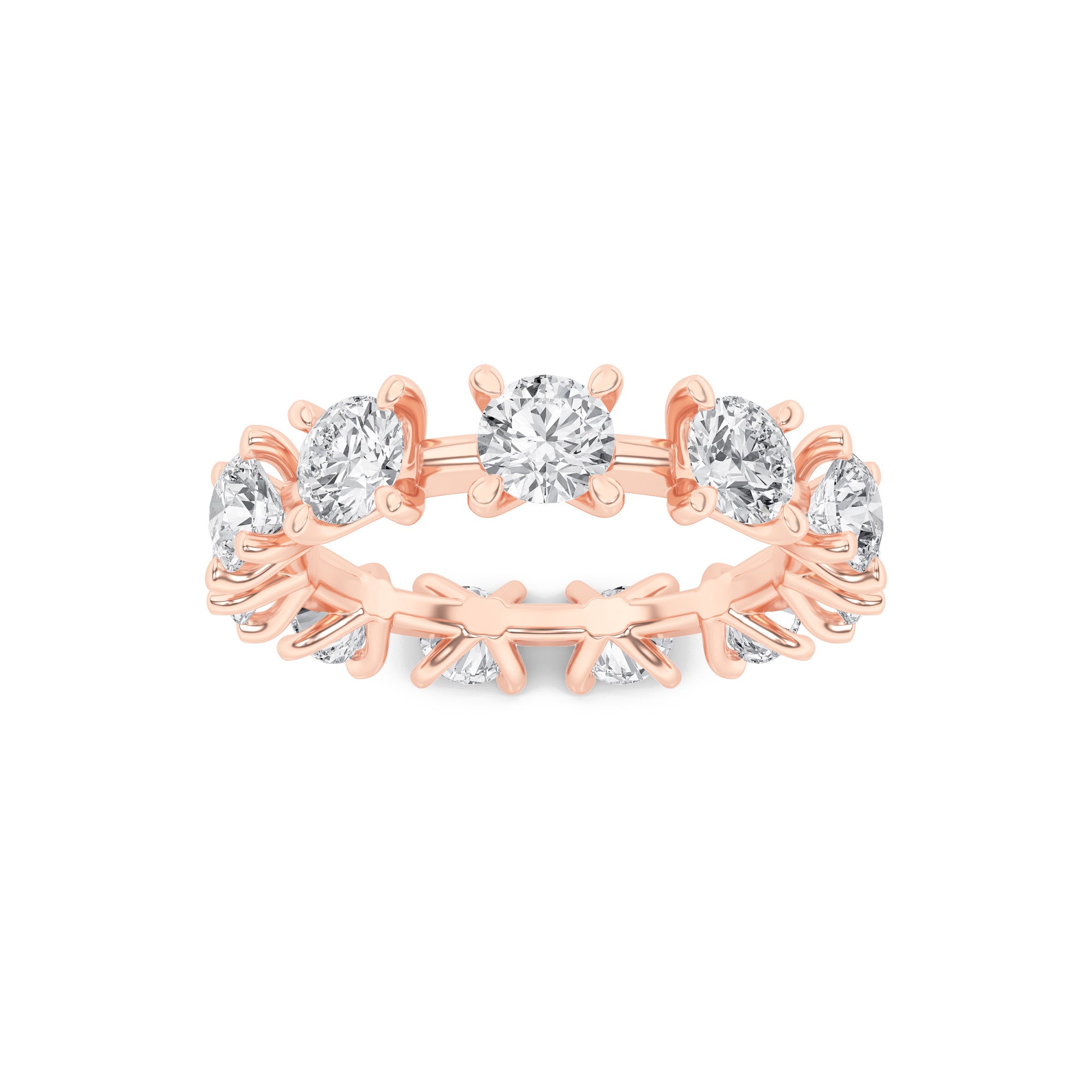 3Cttw Round Shaped Lab Grown Diamond (F/VS) Eternity Band Ring in 14K Gold