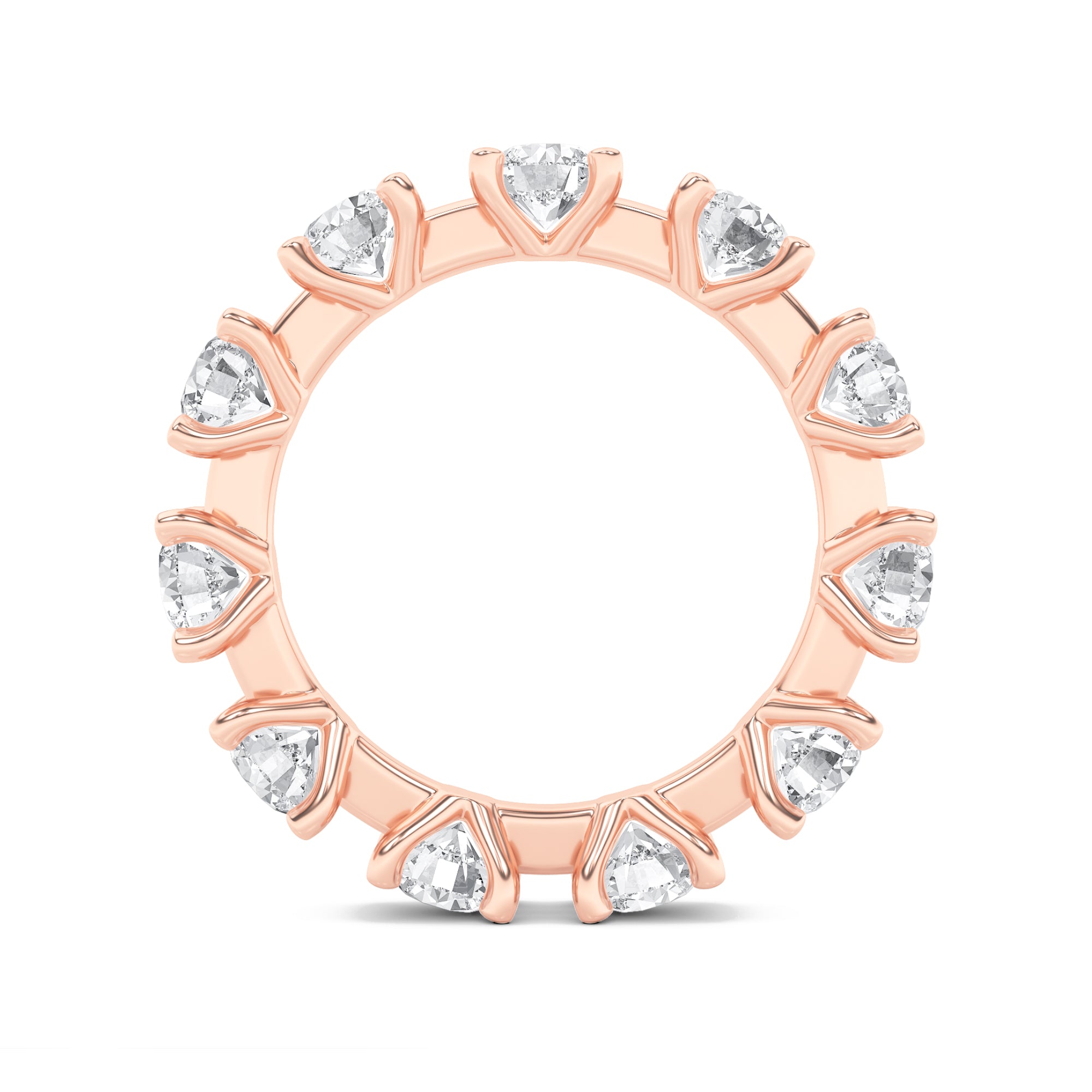 3Cttw Round Shaped Lab Grown Diamond (F/VS) Eternity Band Ring in 14K Gold
