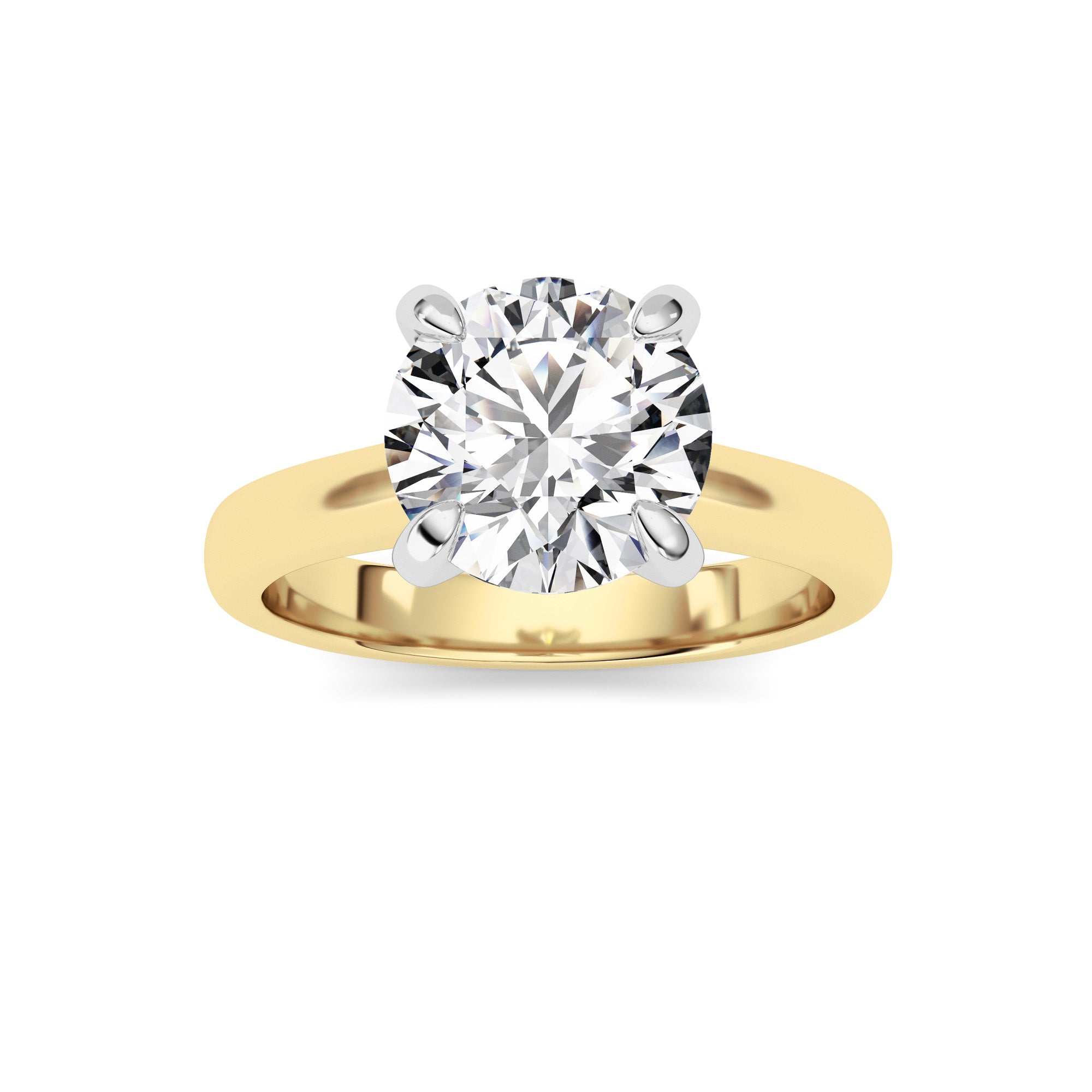 2Cttw Round Shaped Lab Grown Diamond (E/VS) Classic Solitaire Engagement Ring in 14K Gold