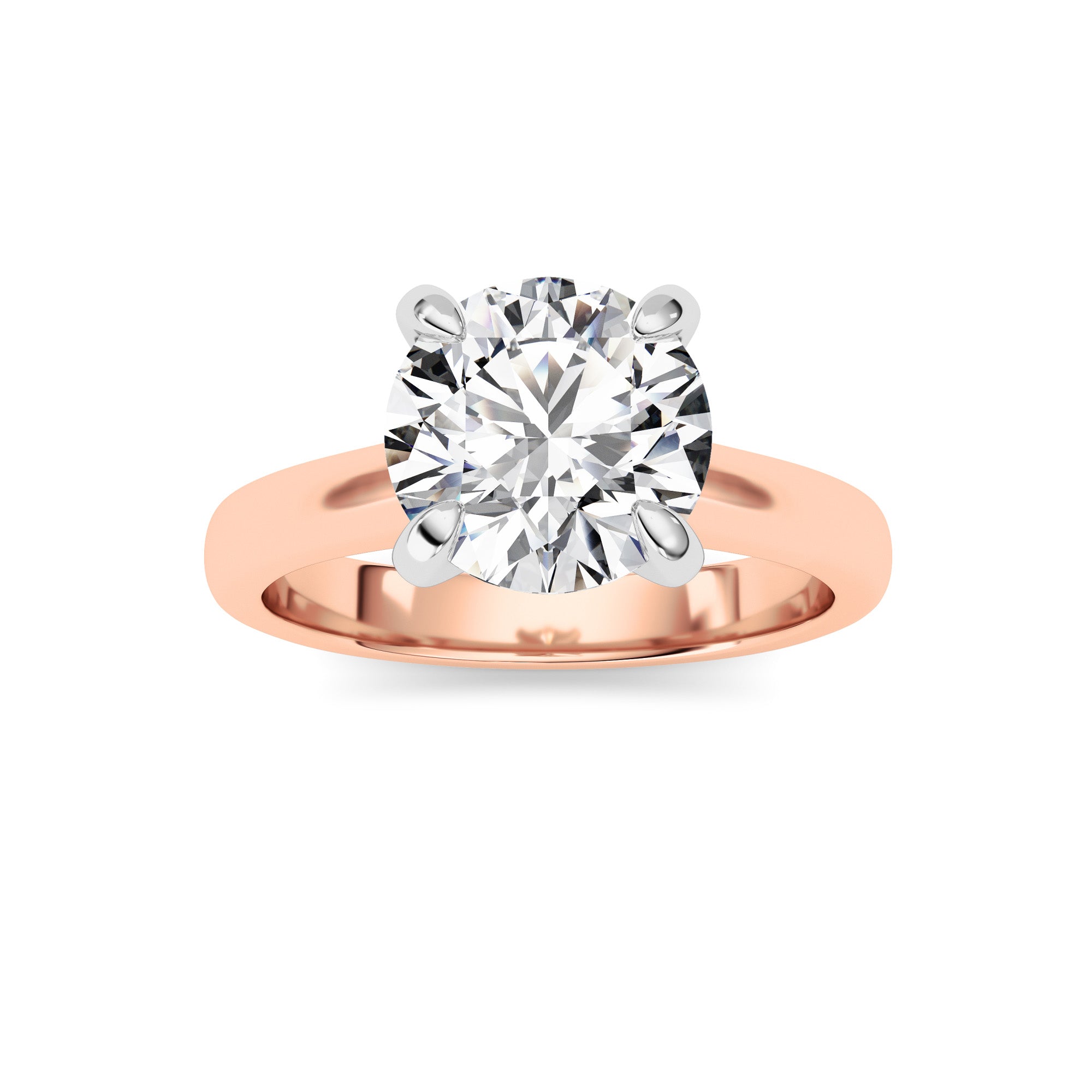 2Cttw Round Shaped Lab Grown Diamond (E/VS) Classic Solitaire Engagement Ring in 14K Gold