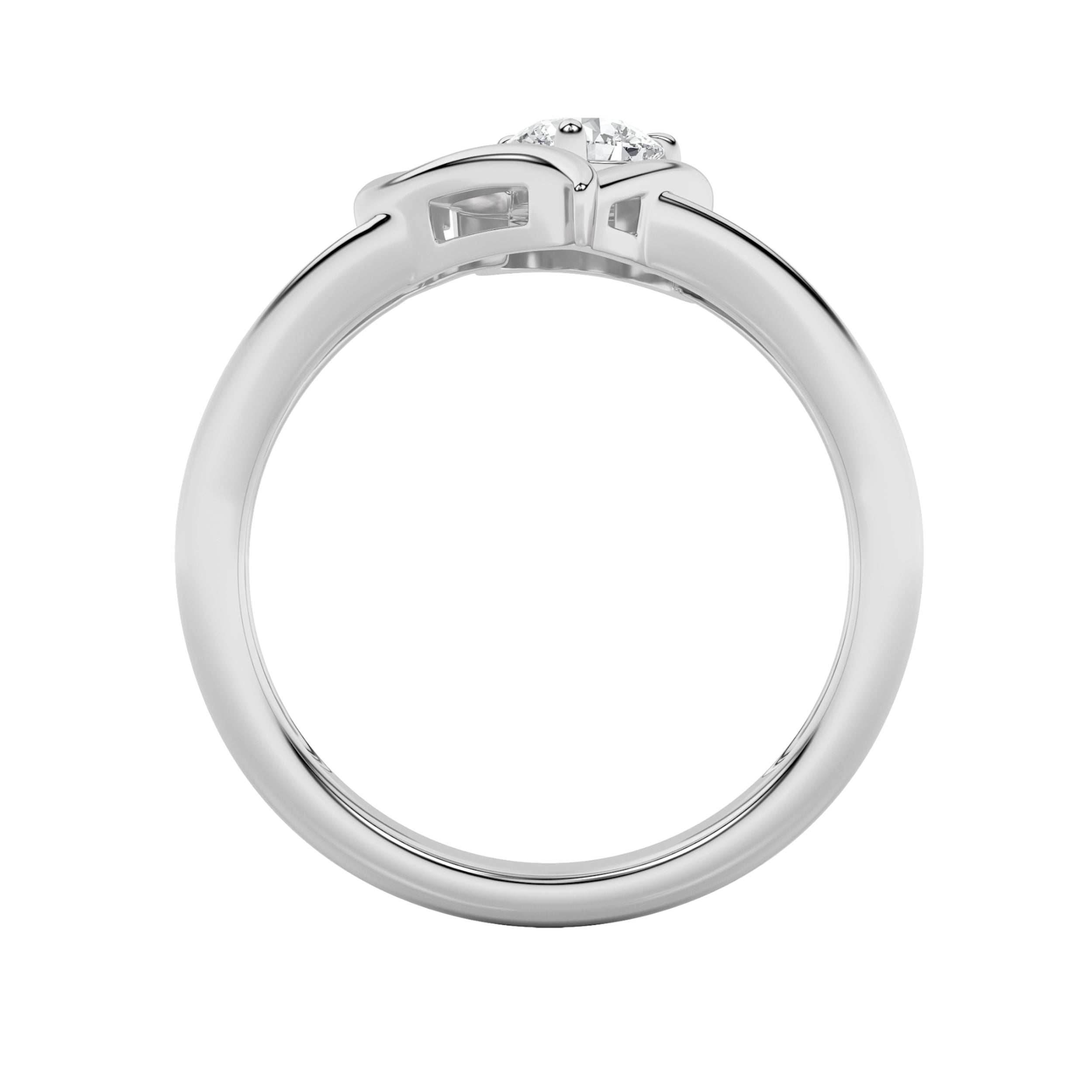 0.5Cttw Round Shaped Lab Grown Diamond (F/VS) Heart Shaped Ring in 14K Gold