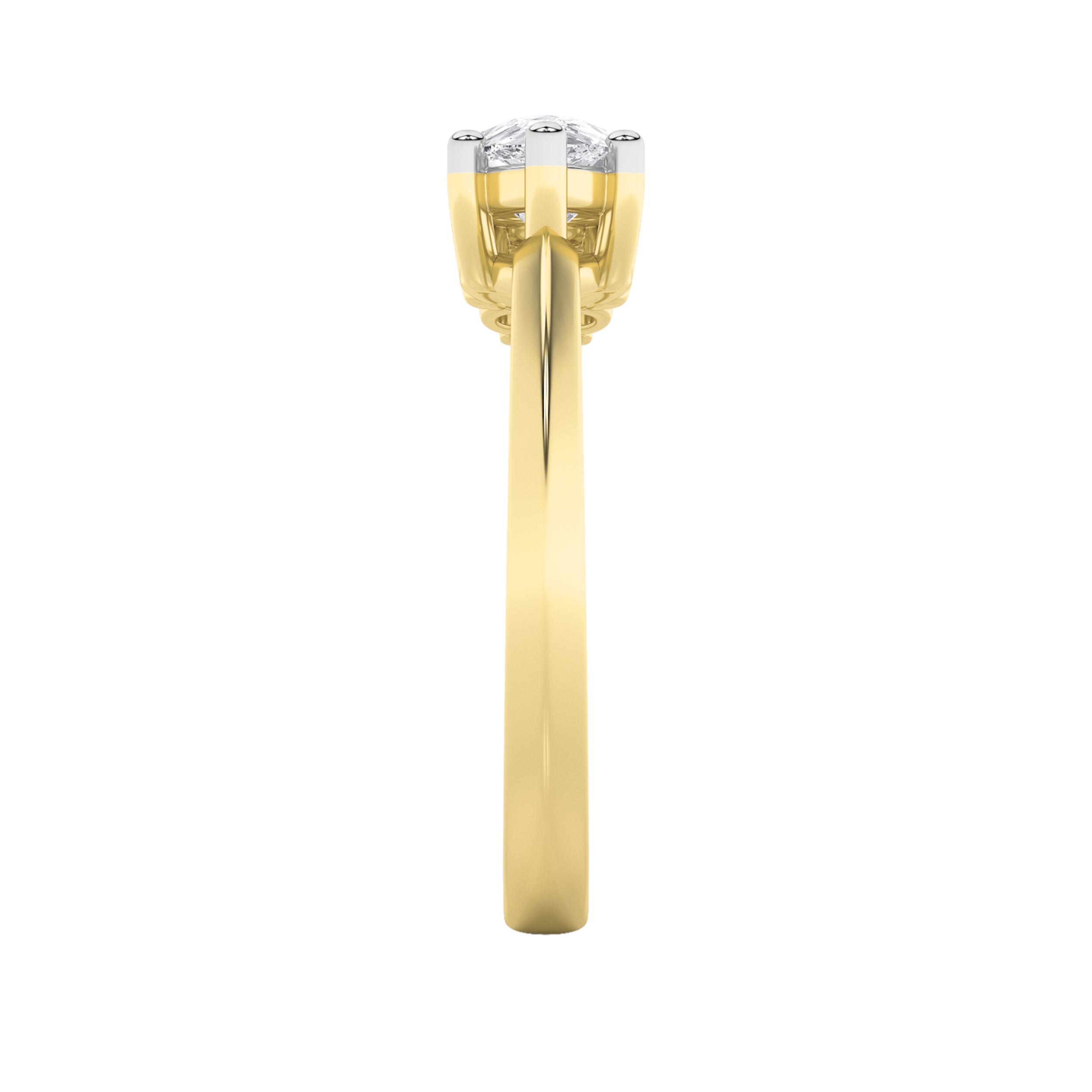 1Cttw Pear Shaped Lab Grown Diamond (F/VS) East West Fashion Ring in 14K Gold