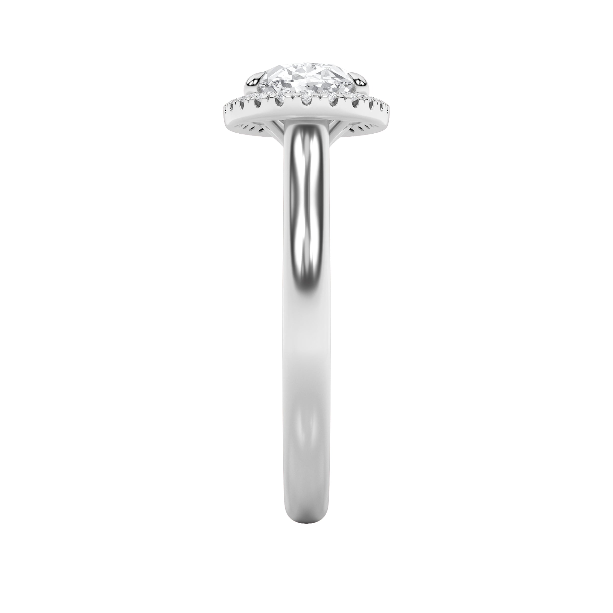 2Cttw Oval Shaped Lab Grown Diamond (F/VS) East West Accented Solitaire Ring in 14K Gold