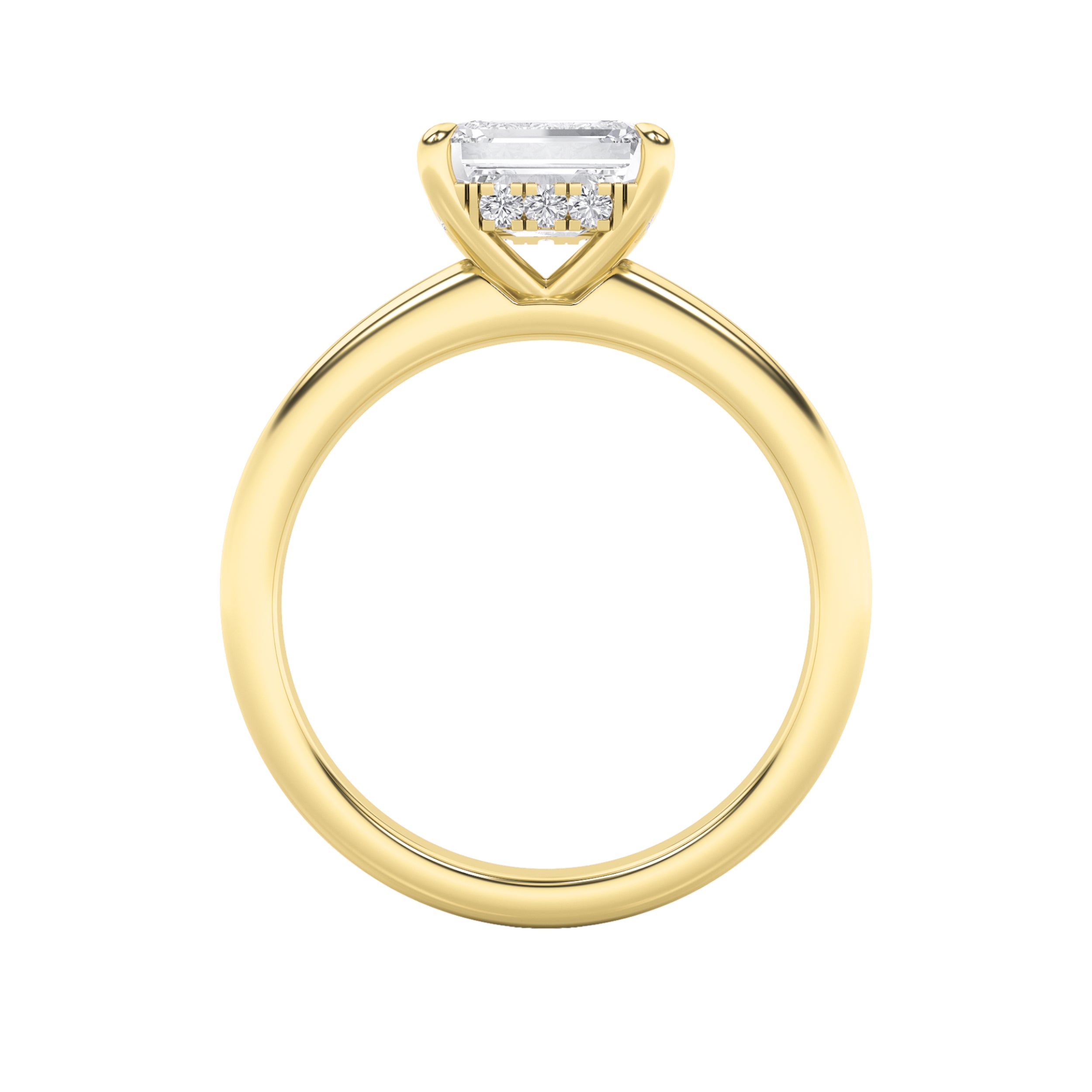 1.5Cttw Emerald Shaped Lab Grown Diamond (F/VS) East West Solitaire Ring in 14K Gold