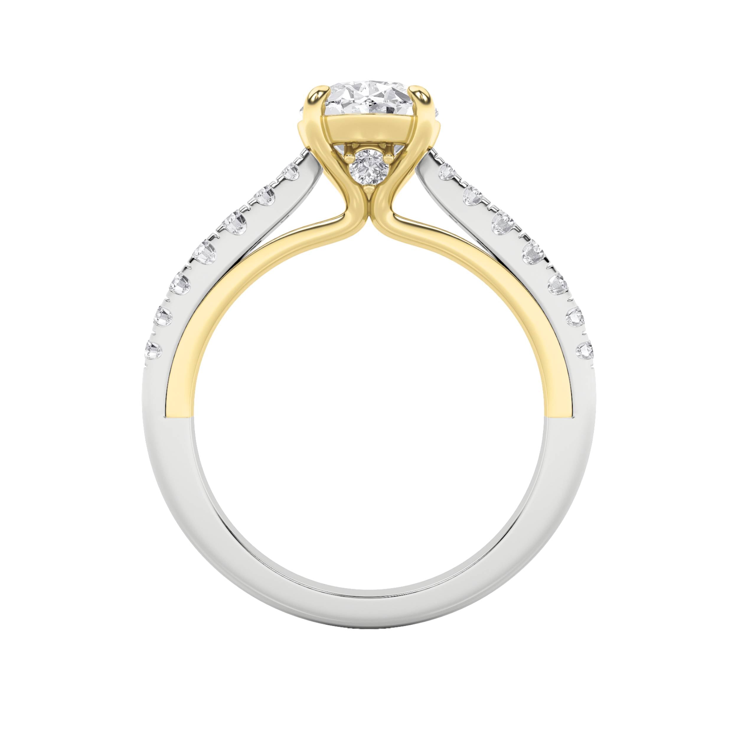 2Cttw Oval Shaped Lab Grown Diamond (F/VS) Solitaire Engagement Ring in 14K Gold