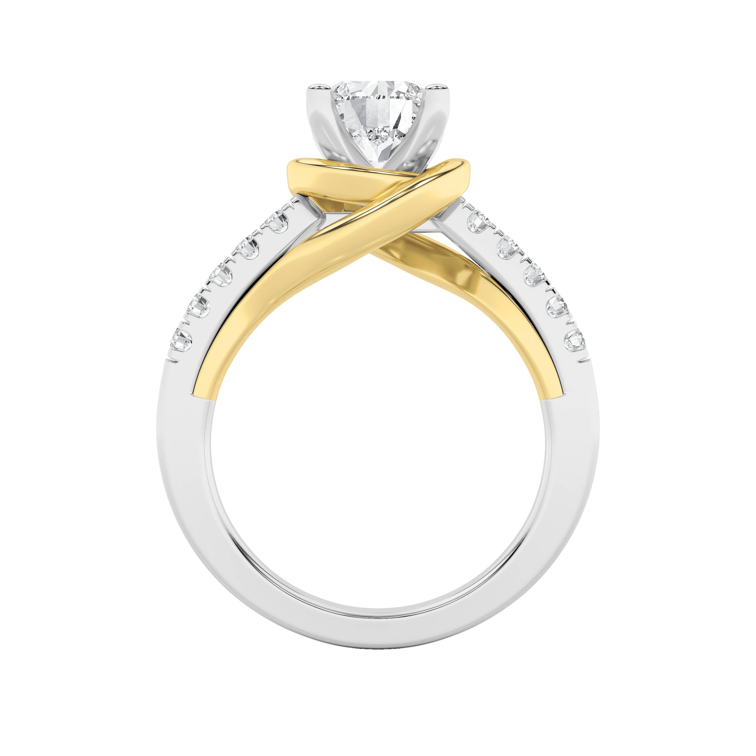 2Cttw Round Shaped Lab Grown Diamond (F/VS) Ringin 14K Gold