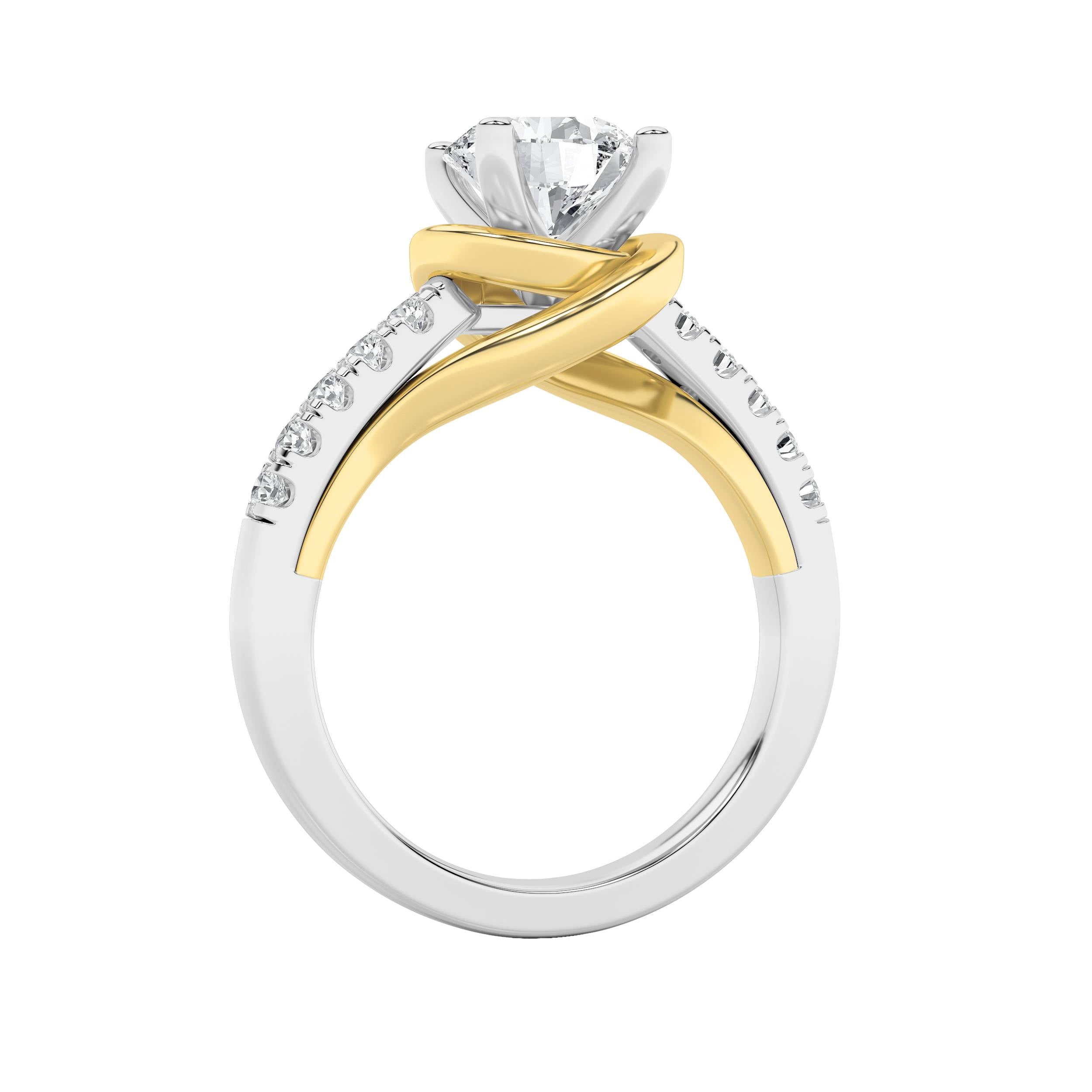 2Cttw Round Shaped Lab Grown Diamond (F/VS) Ringin 14K Gold