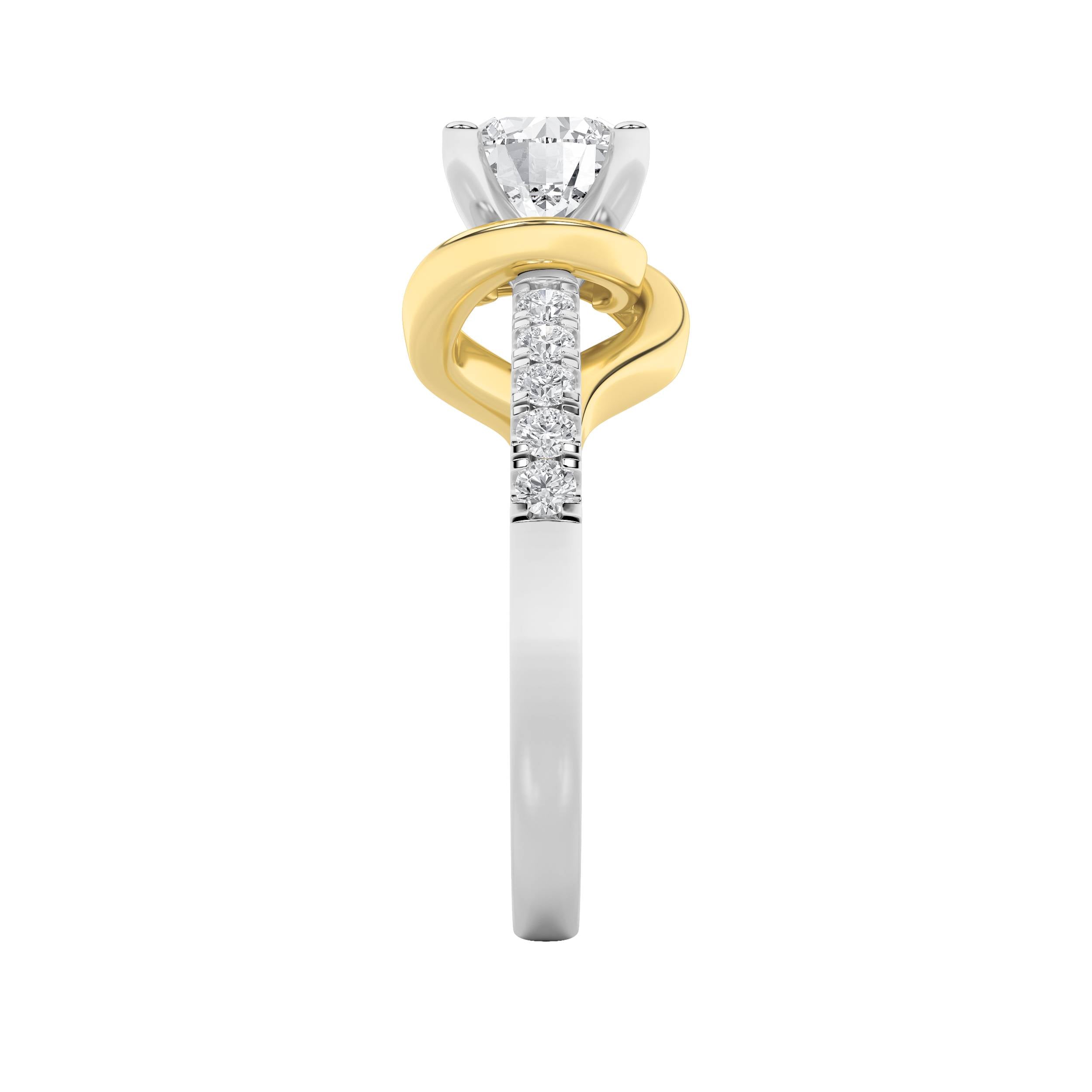 2Cttw Round Shaped Lab Grown Diamond (F/VS) Ringin 14K Gold