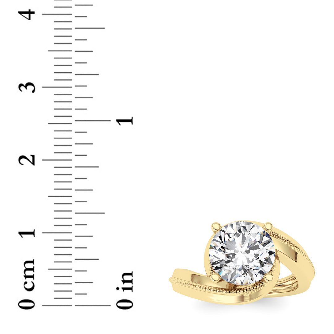 2.5Cttw Round Shaped Lab Grown Diamond (F/VS) Ring in 14K Gold