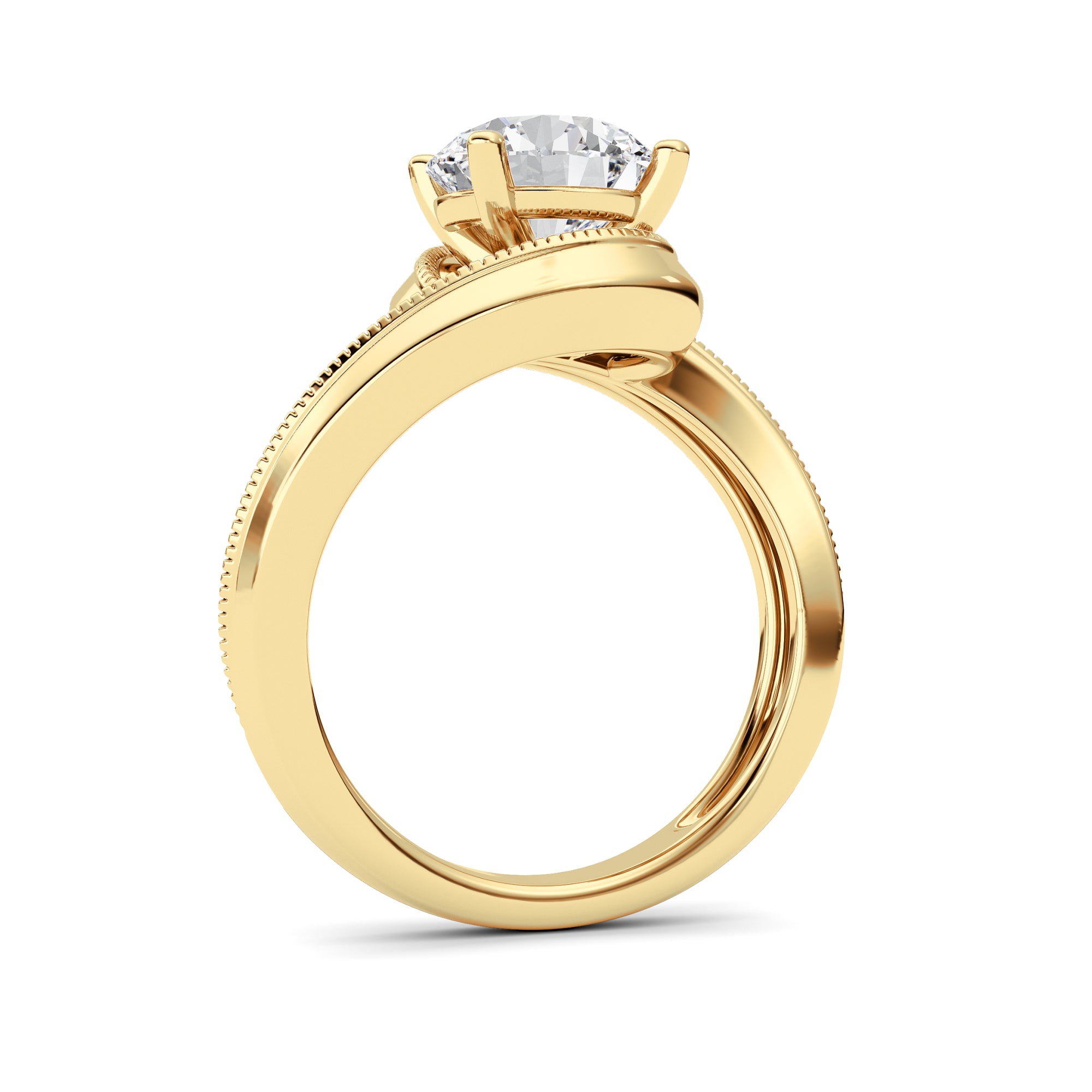 2.5Cttw Round Shaped Lab Grown Diamond (F/VS) Ring in 14K Gold
