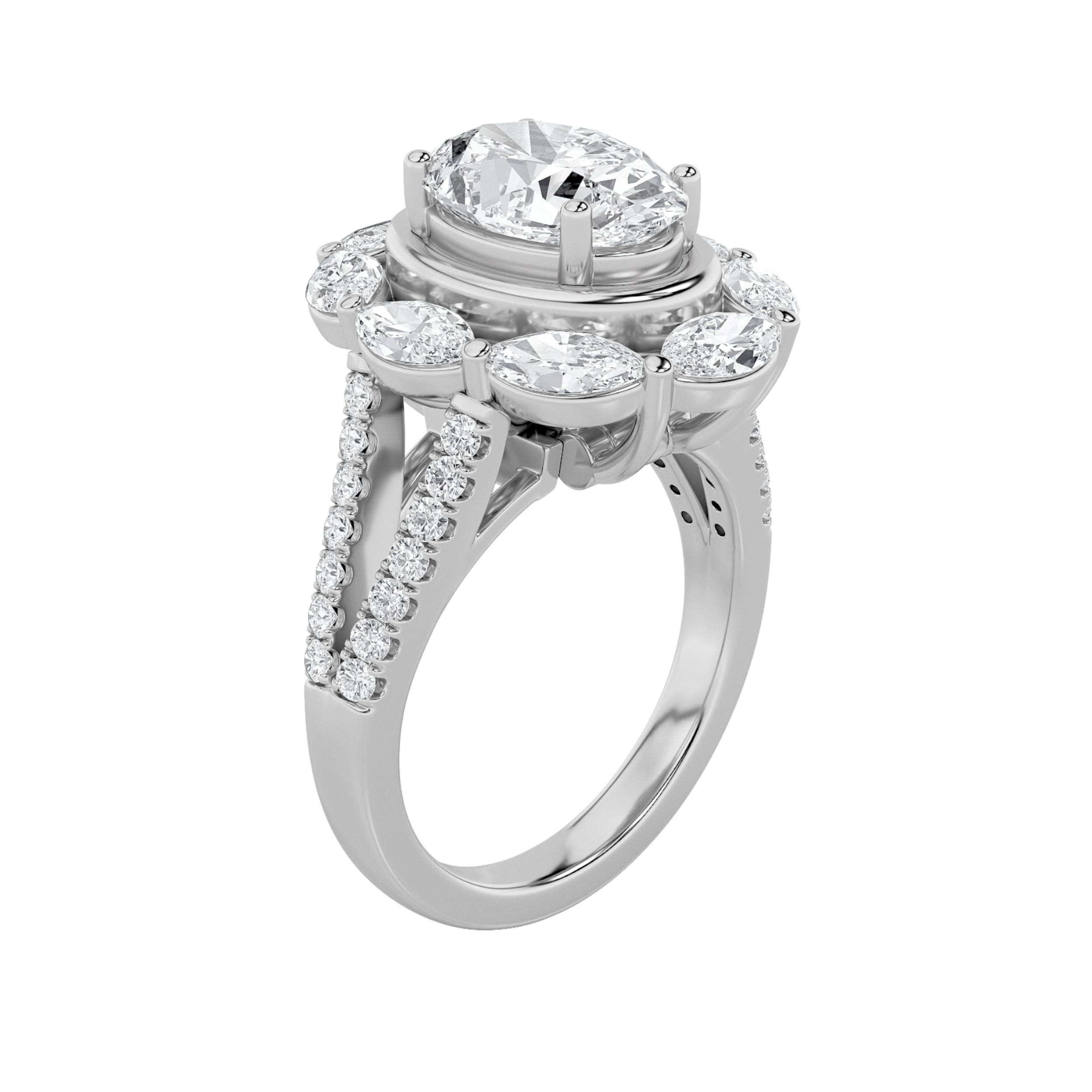 3.75Cttw Oval Shaped Lab Grown Diamond (G/VS) Ring in 14K Gold