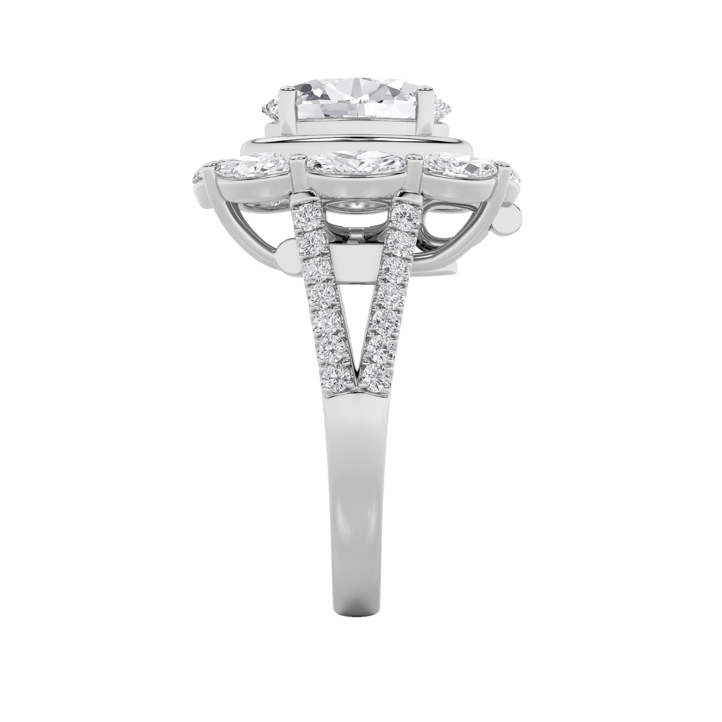 3.75Cttw Oval Shaped Lab Grown Diamond (G/VS) Ring in 14K Gold