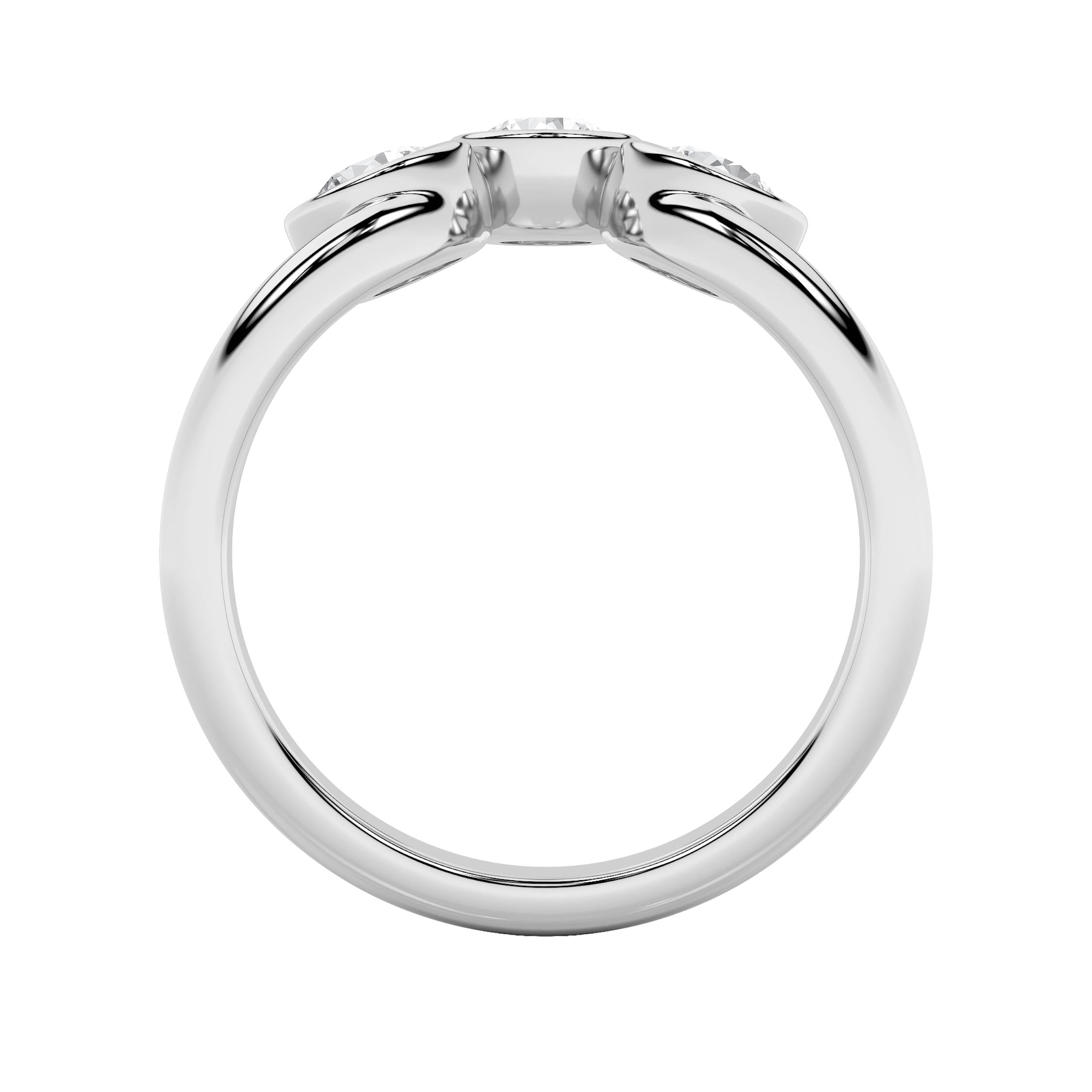 1Cttw Round Shaped Lab Grown Diamond (F/VS) ThreeStone Ring in 14K Gold