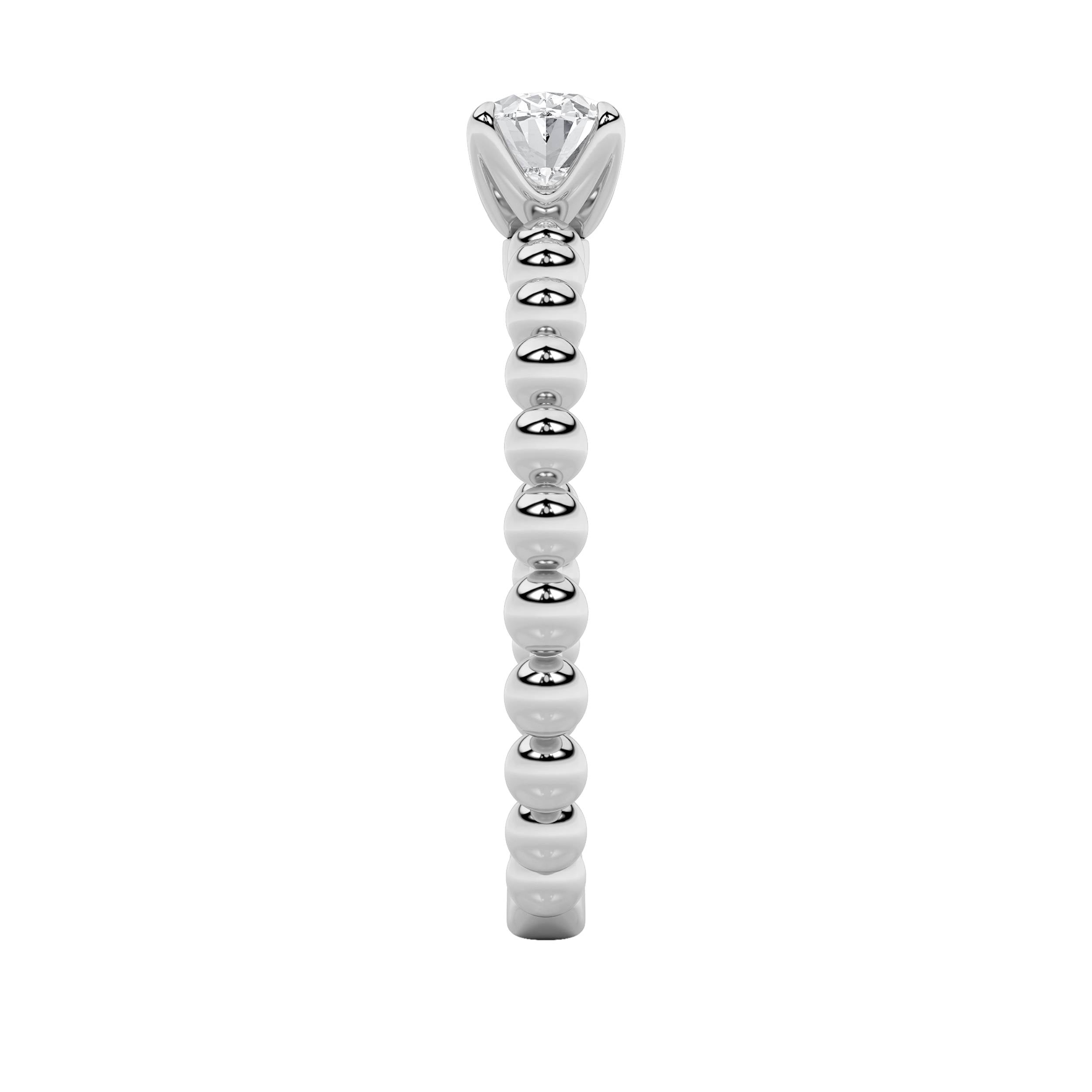 0.5Cttw Oval Shaped Lab Grown Diamond (F/VS) Petite Solitaire Engagement Ring in 14K Gold