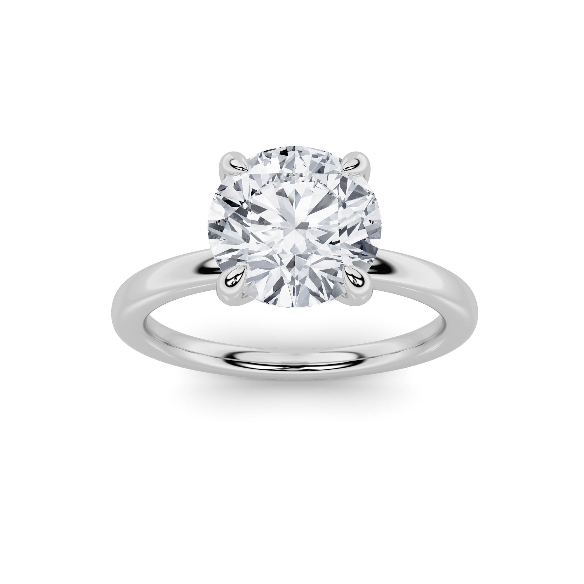 2Cttw Round Shaped Lab Grown Diamond Classic Solitaire Ring in 14K Gold (F/VS)