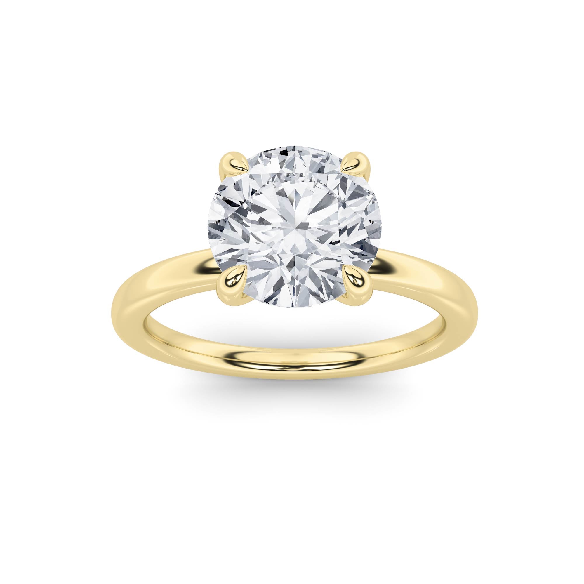 2Cttw Round Shaped Lab Grown Diamond Classic Solitaire Ring in 14K Gold (F/VS)