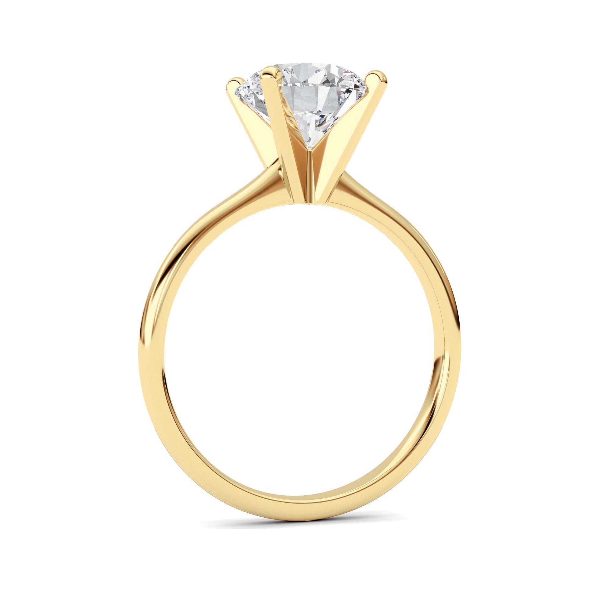 2Cttw Round Shaped Lab Grown Diamond Classic Solitaire Ring in 14K Gold (F/VS)