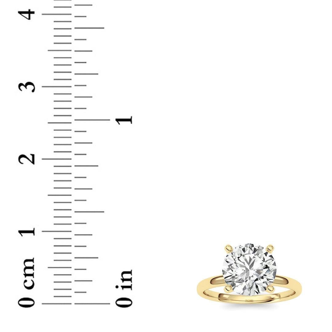 2Cttw Round Shaped Lab Grown Diamond Classic Solitaire Ring in 14K Gold (F/VS)