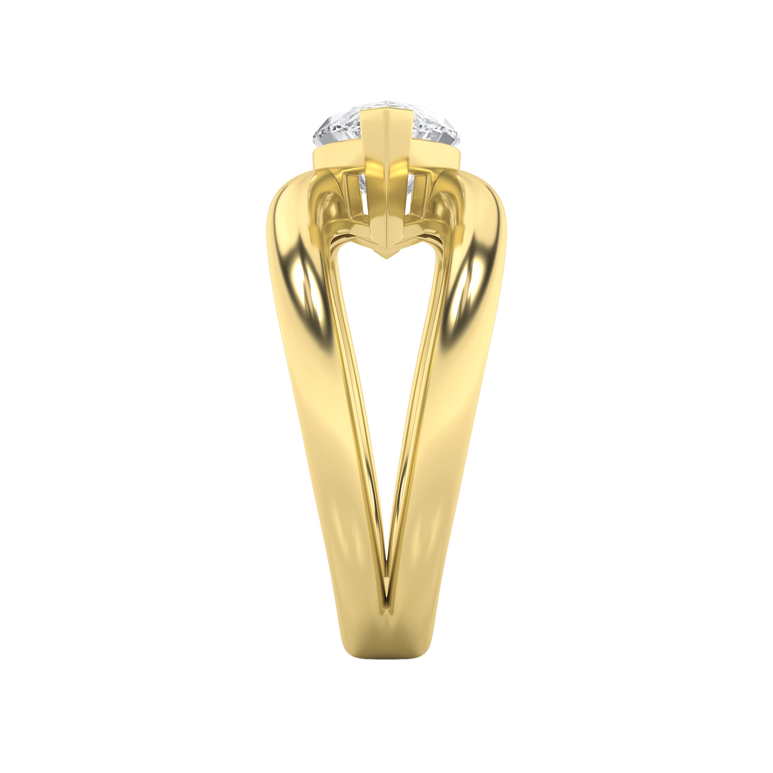 2Cttw Marquise Shaped Lab Grown Diamond (G/VS) East West Solitaire Fancy Ring in 14K Gold